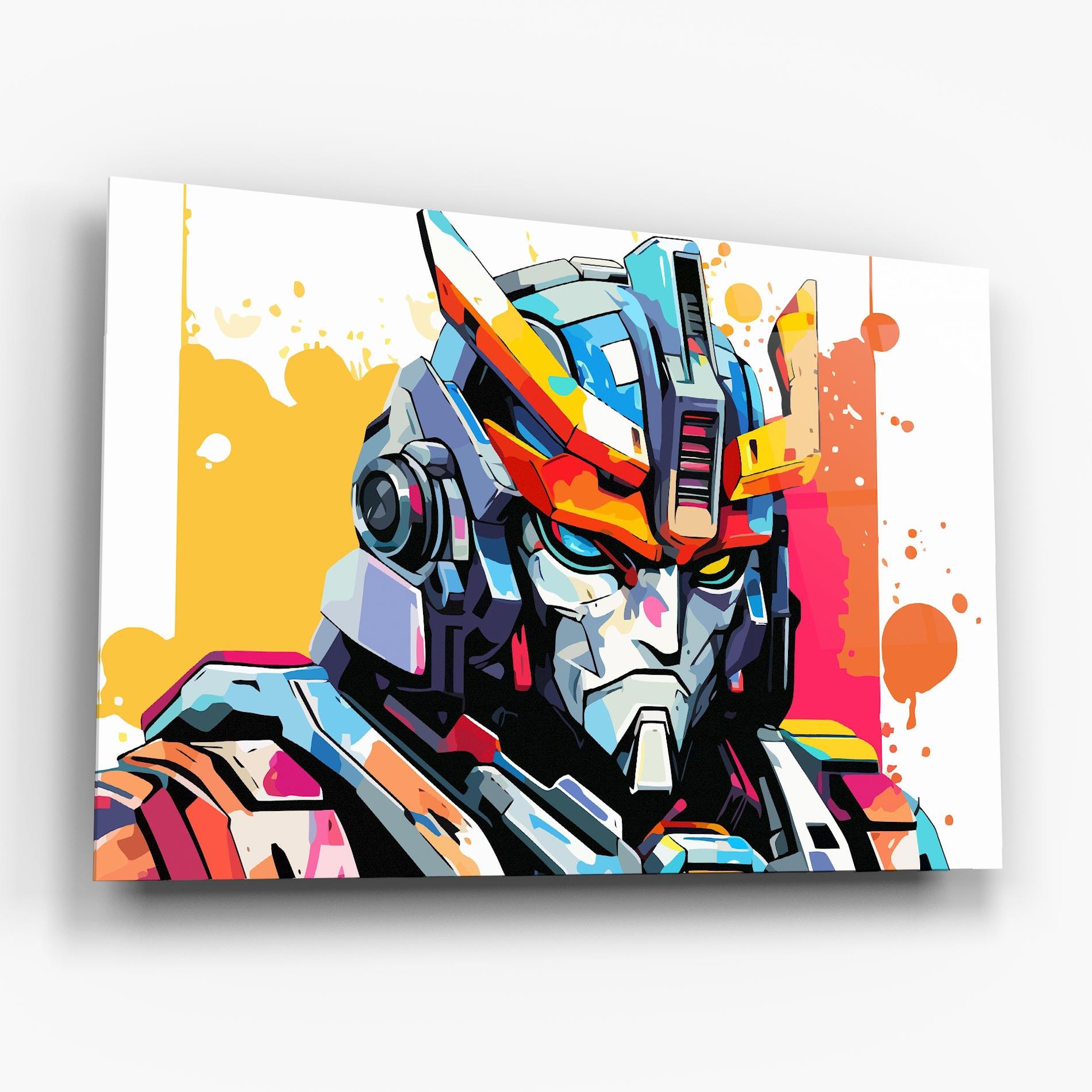 Glasbild Colorful Art Robot mockup 6
