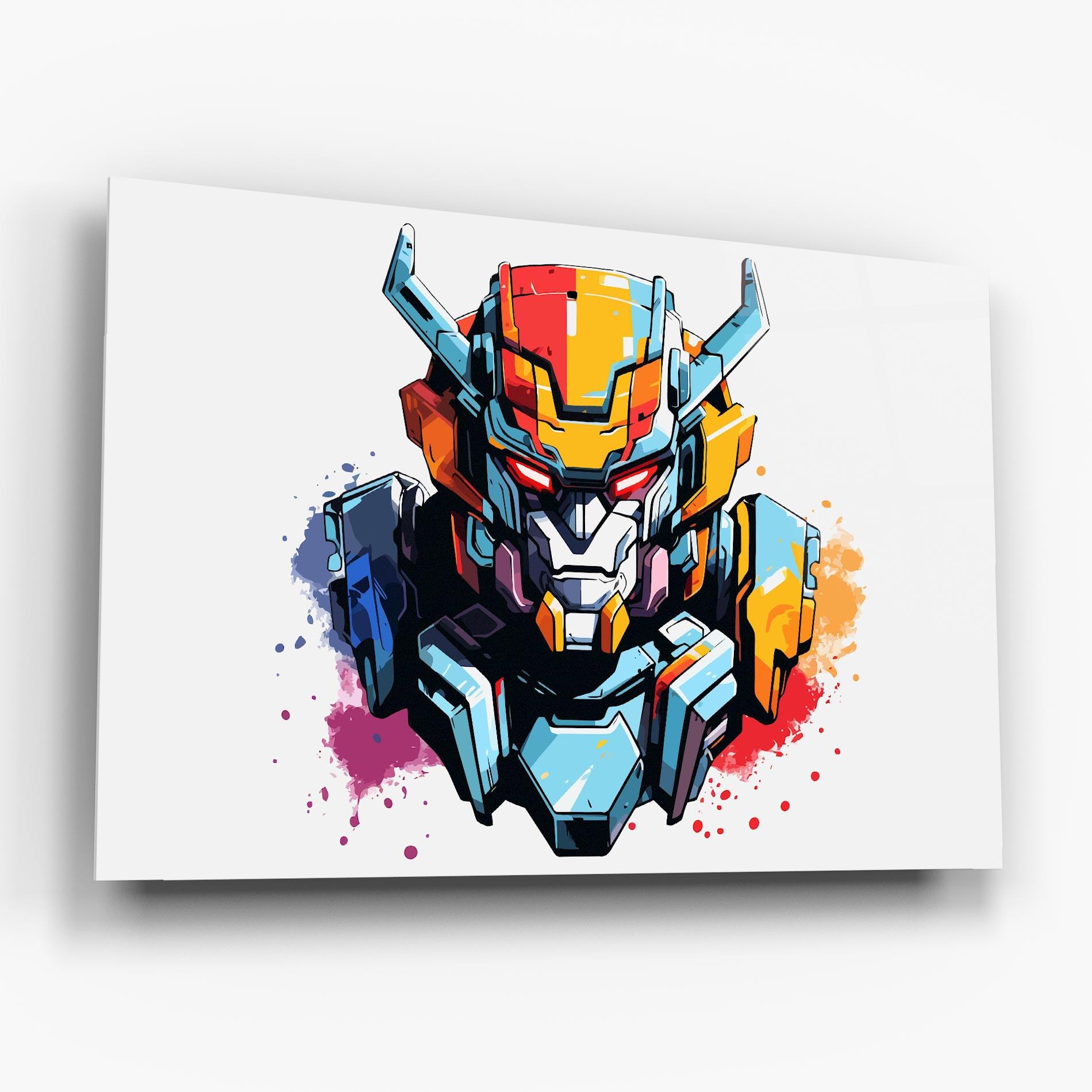 Glasbild Colorful Robot mockup 6