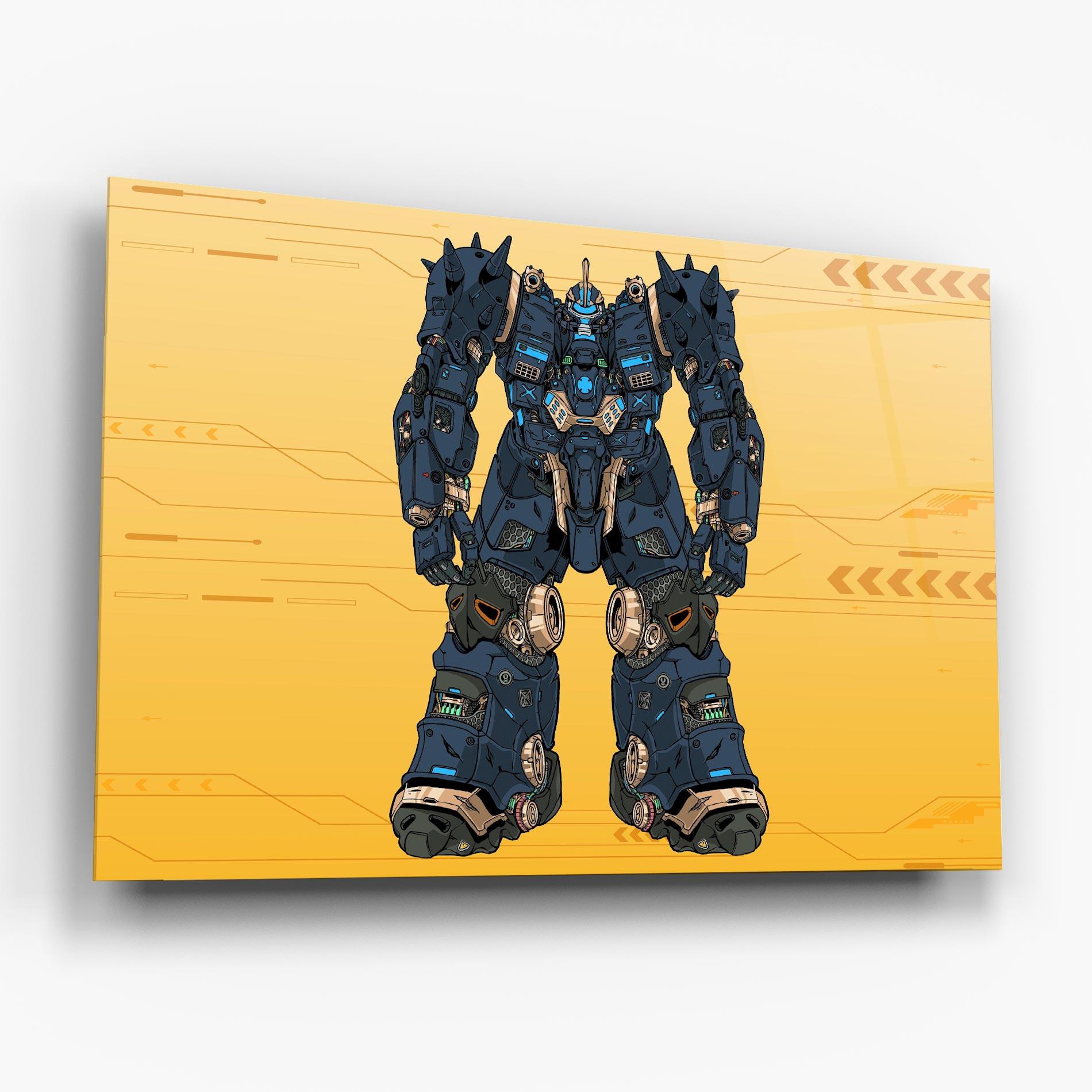 Glasbild Dark Blue Robot mockup 6