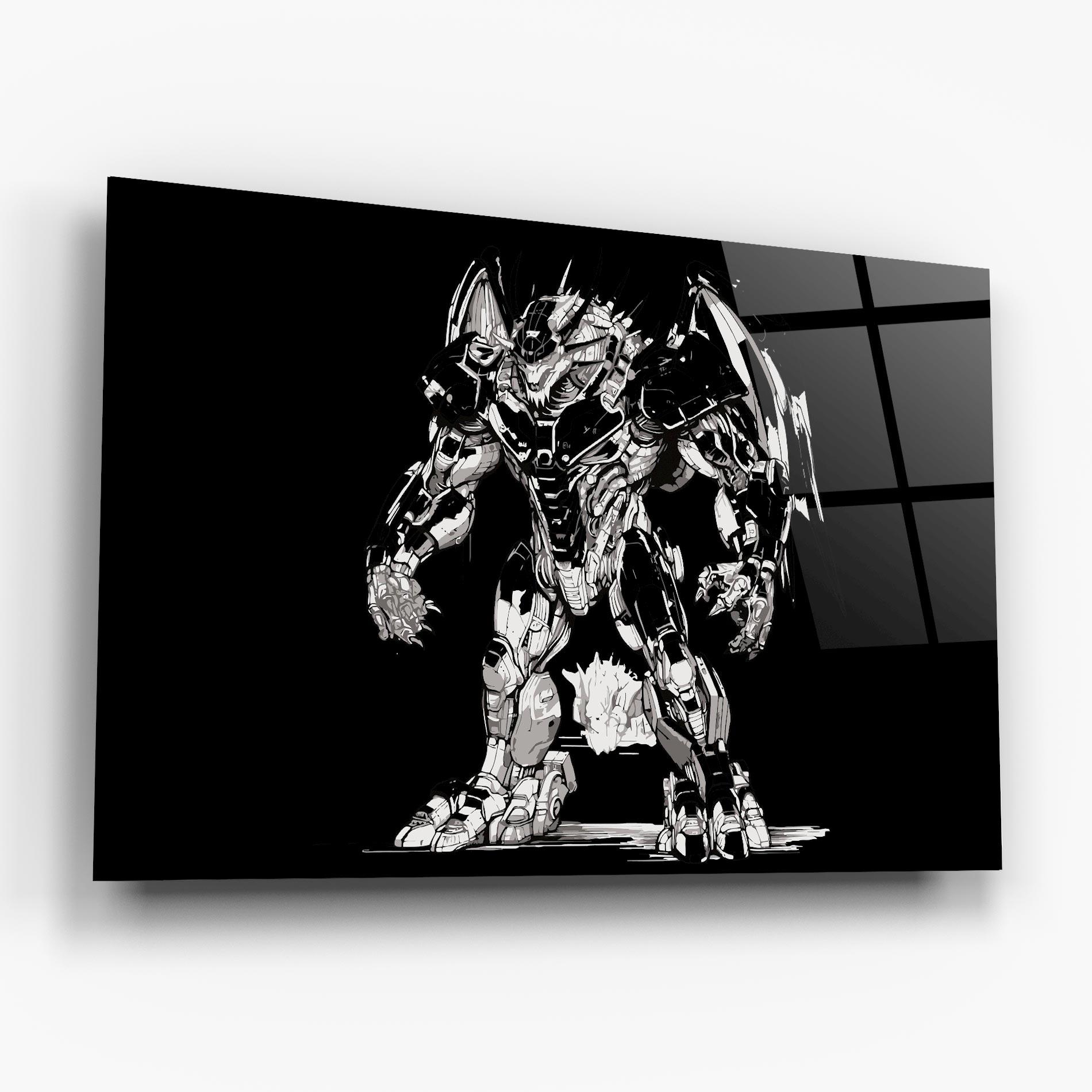 Glasbild Dragon Robot mockup 6