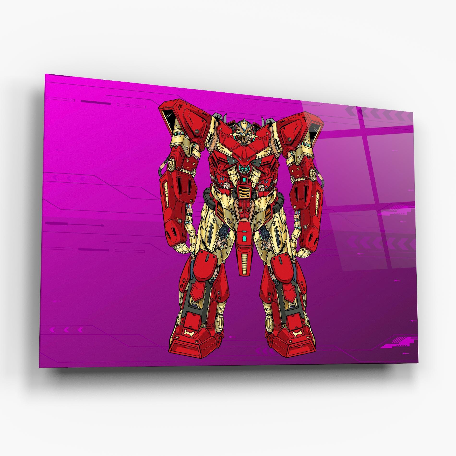 Glasbild Red Cream Robot mockup 6