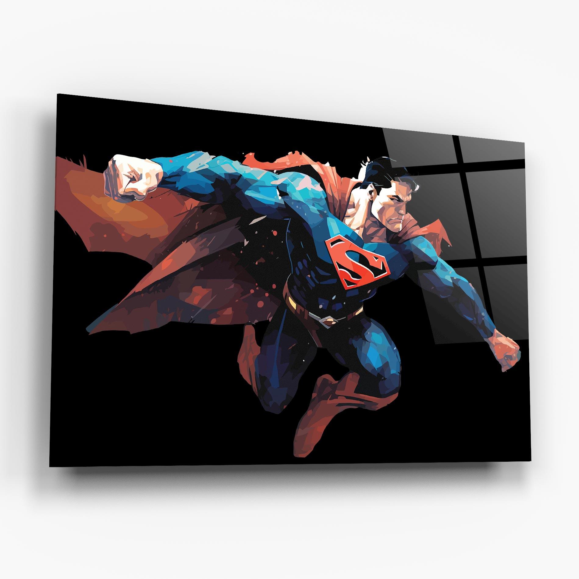 Glasbild Superman Jump mockup 6