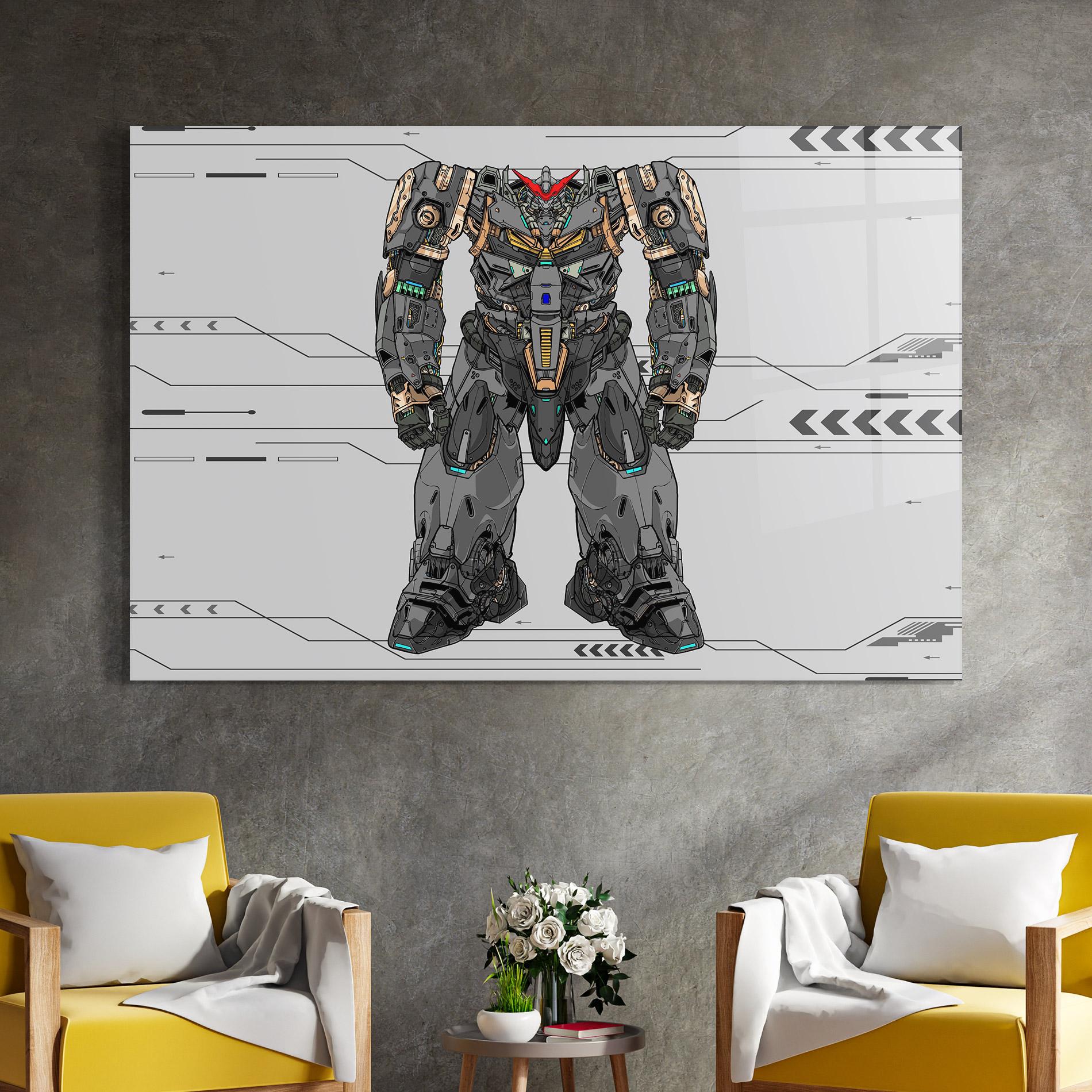 Glasbild Big Grey Robot mockup 4