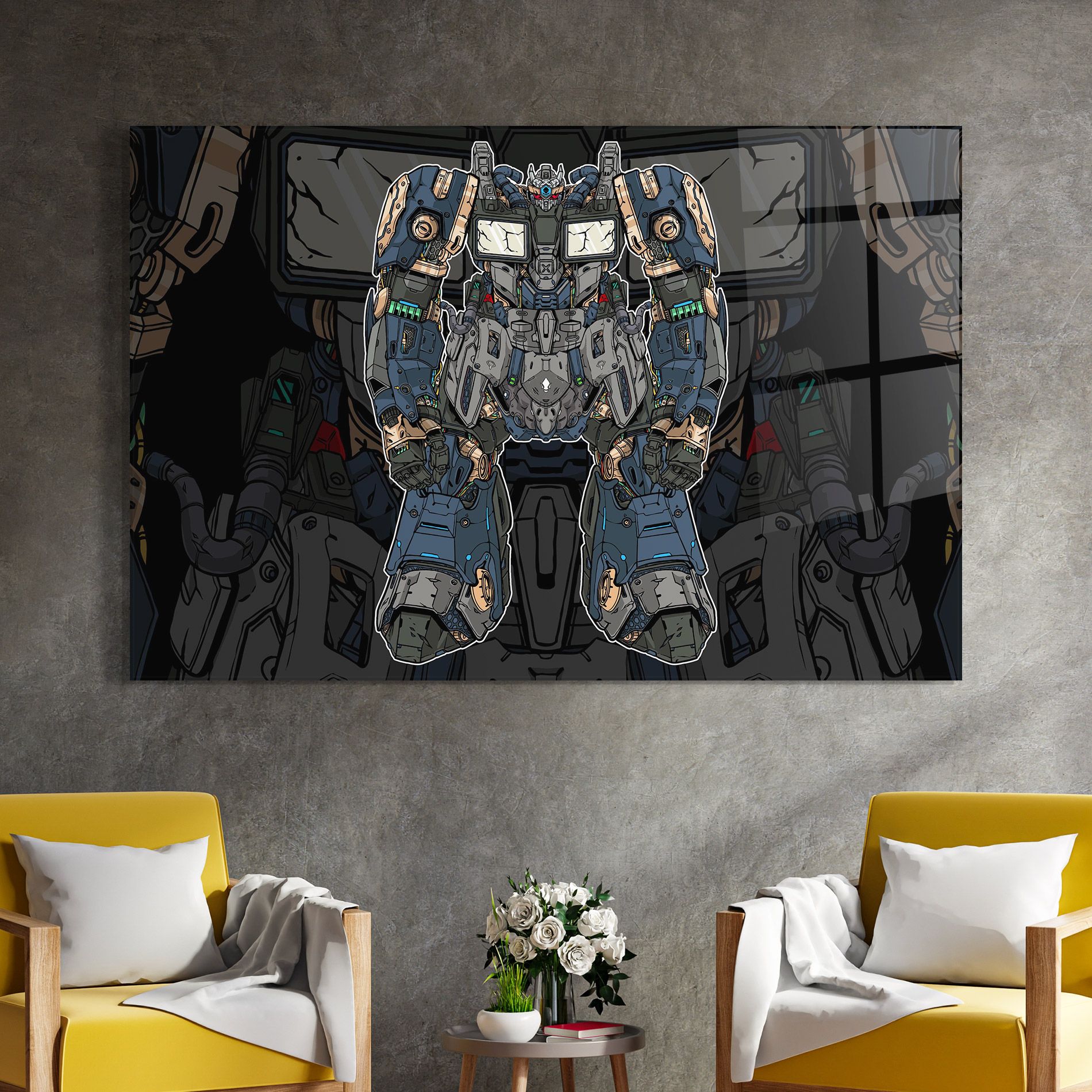 Blue Green Robot mockup 4
