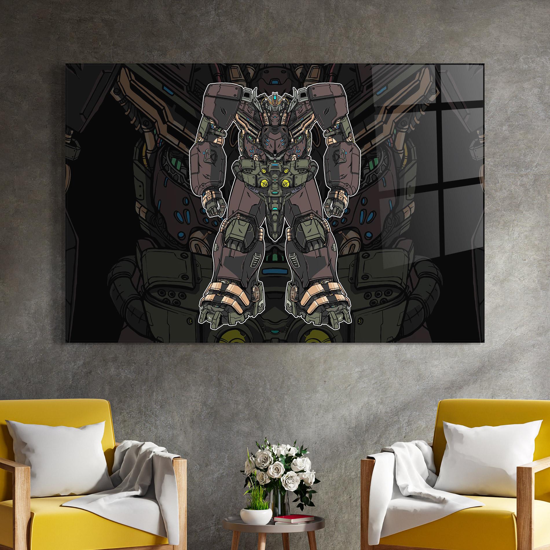 Glasbild Brown Grey Robot mockup 4