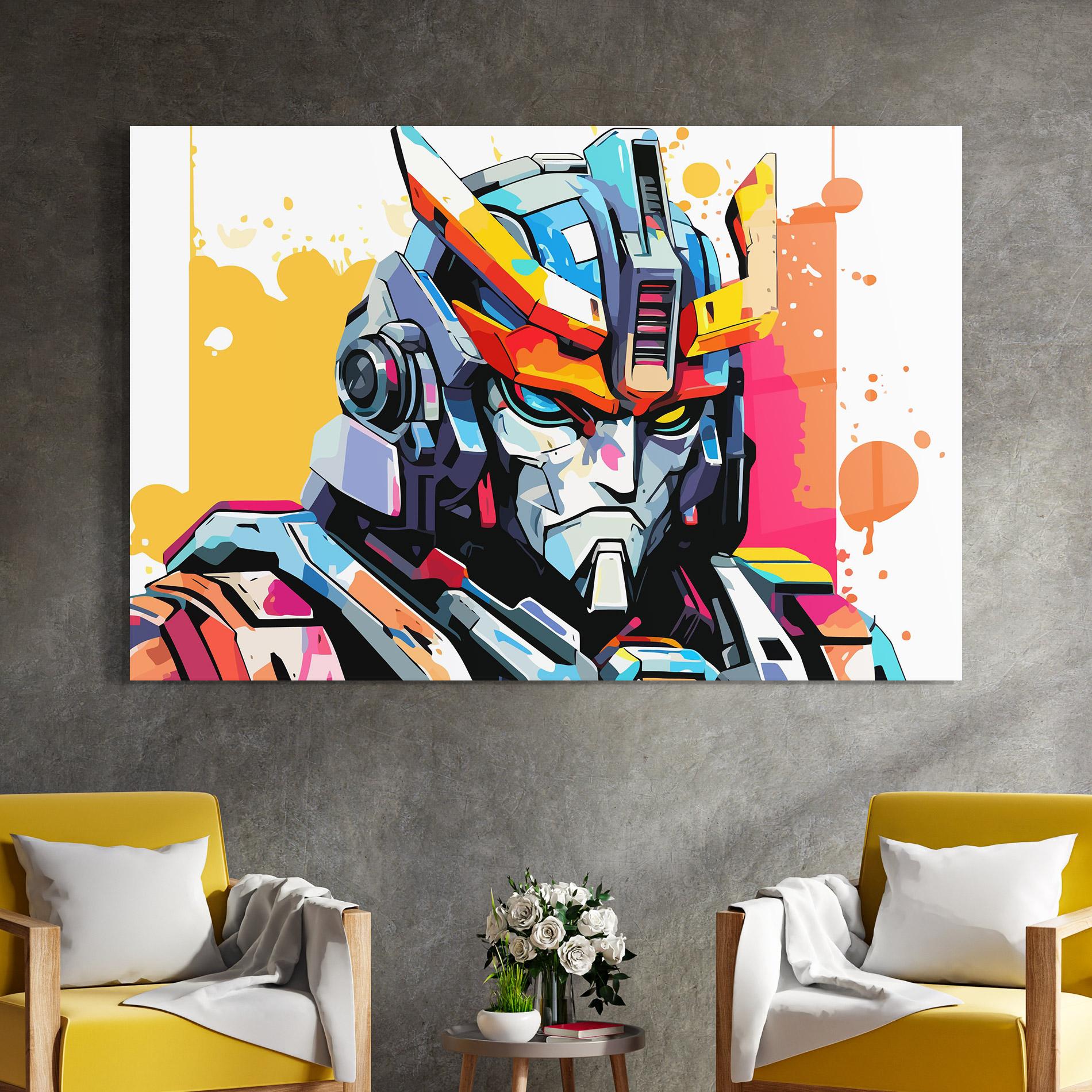 Glasbild Colorful Art Robot mockup 4