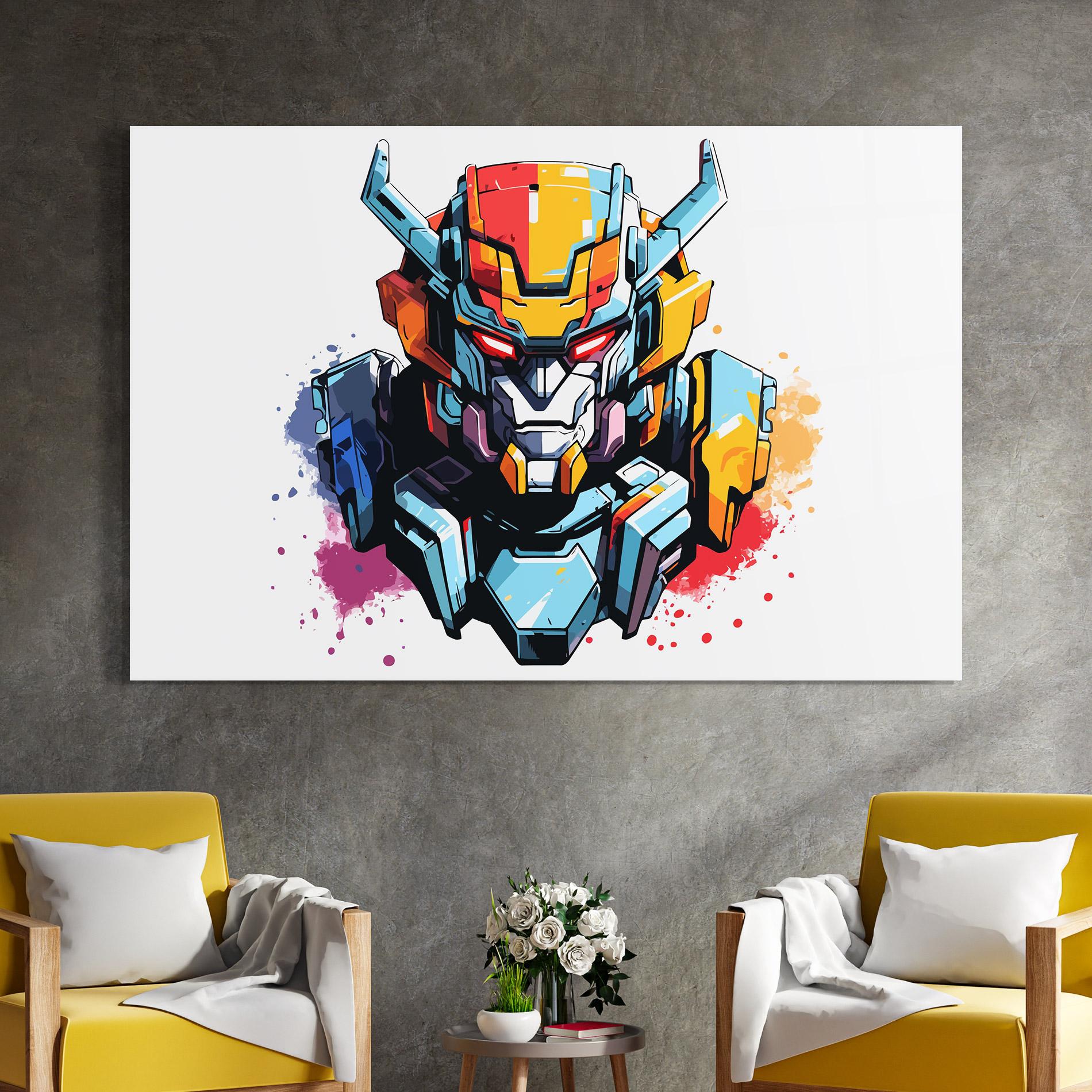 Glasbild Colorful Robot mockup 4