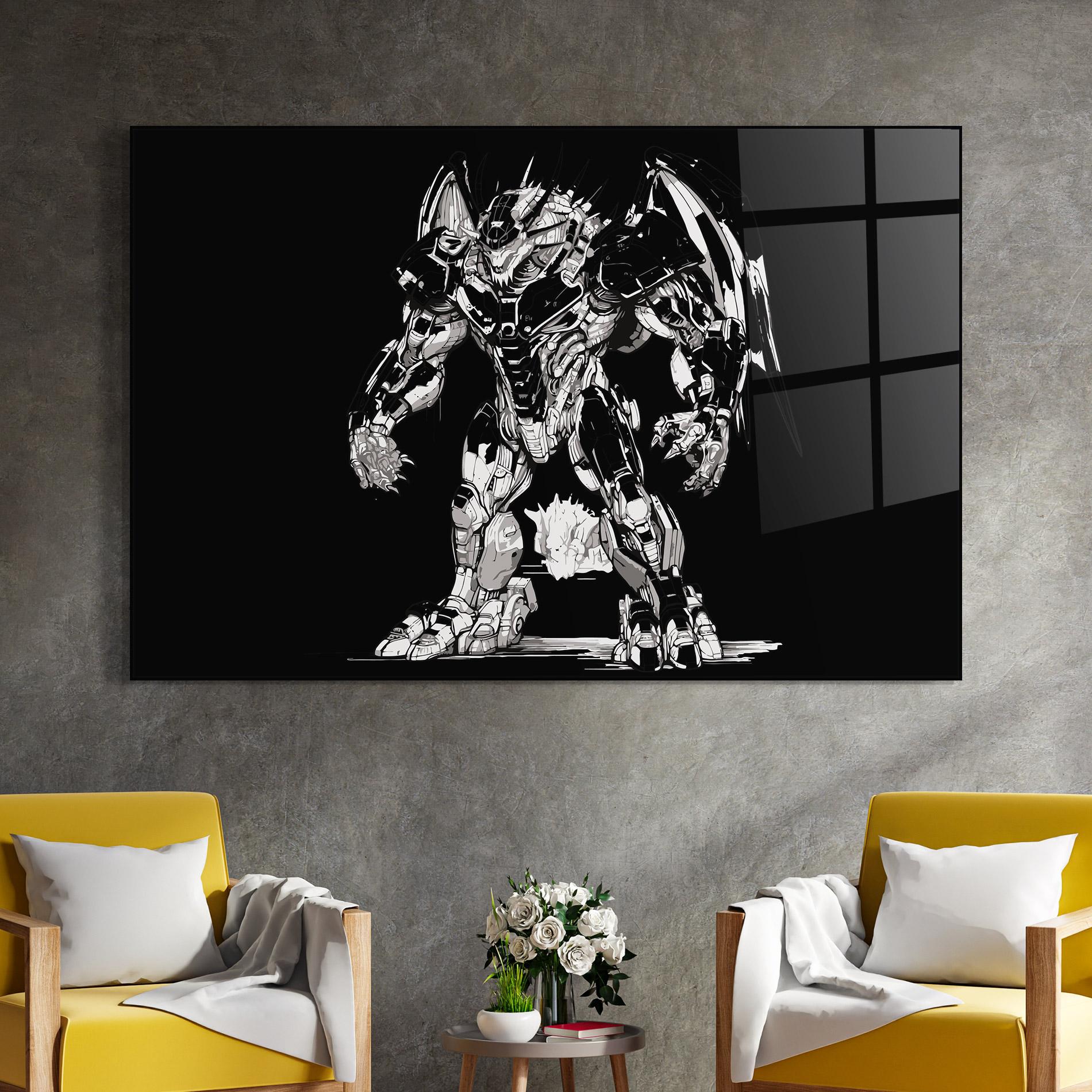 Glasbild Dragon Robot mockup 4