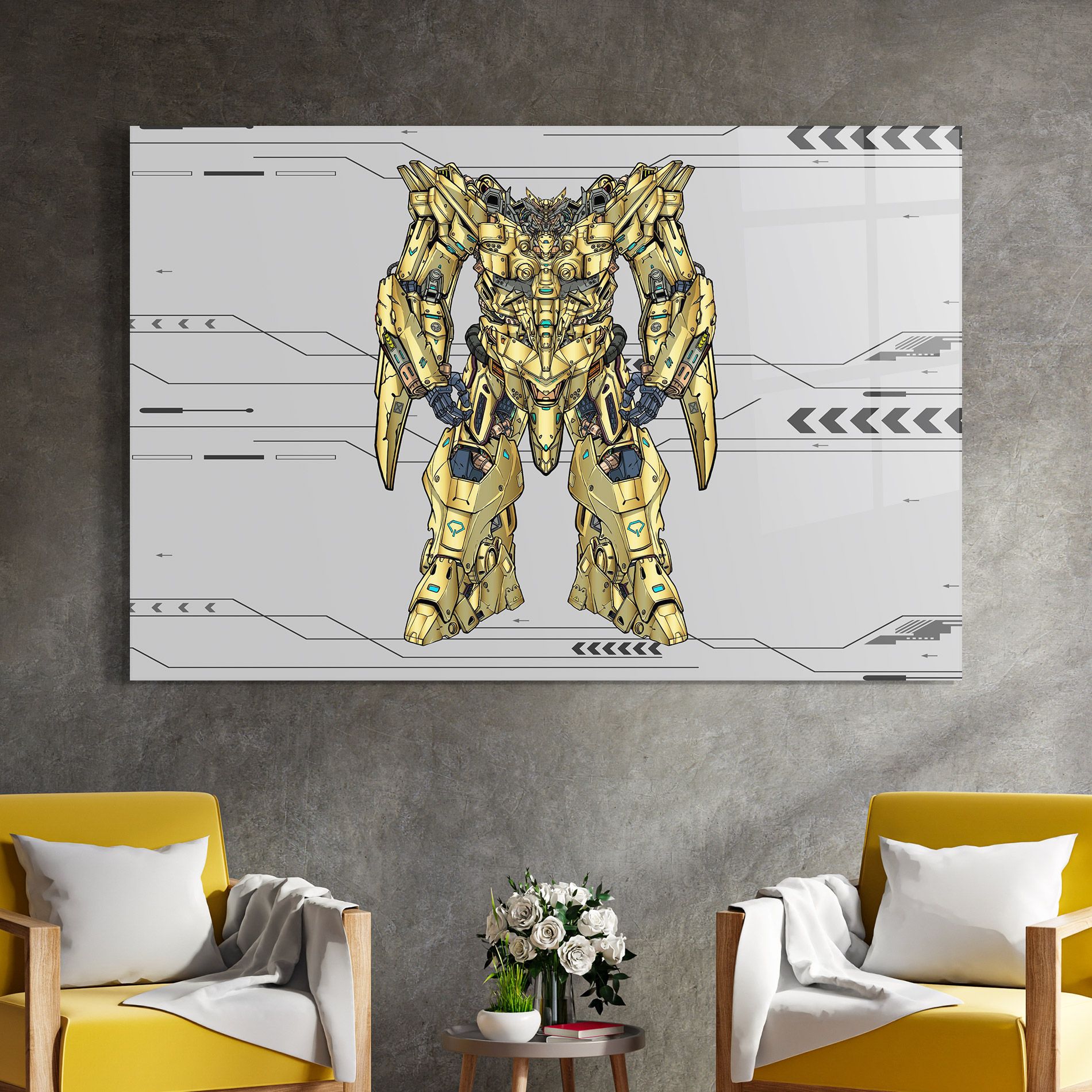 Yellow Grey Robot mockup 4