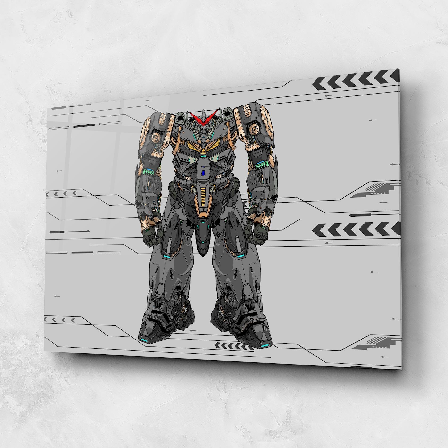 Glasbild Big Grey Robot mockup 1