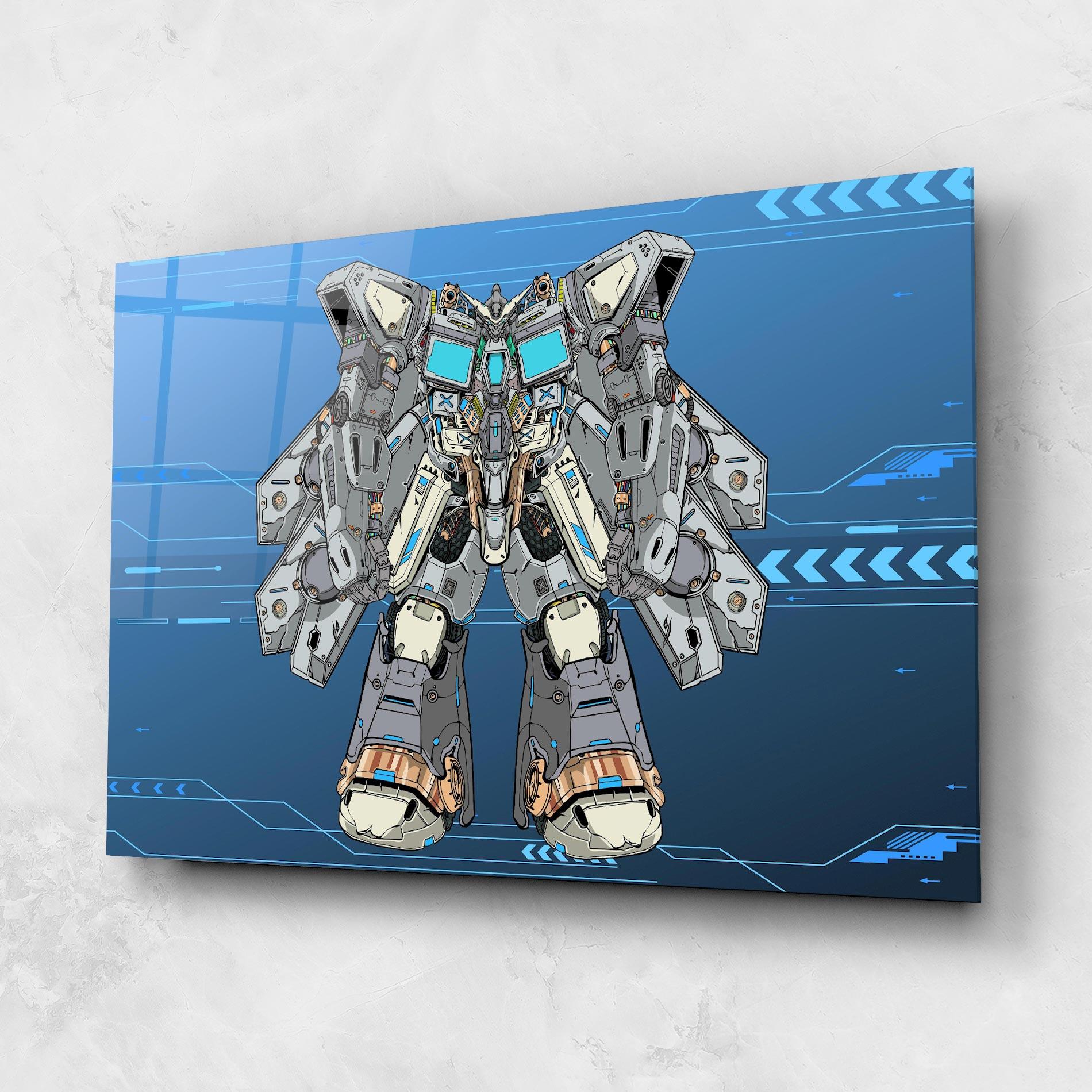 Glasbild Blue Grey Robot mockup 1
