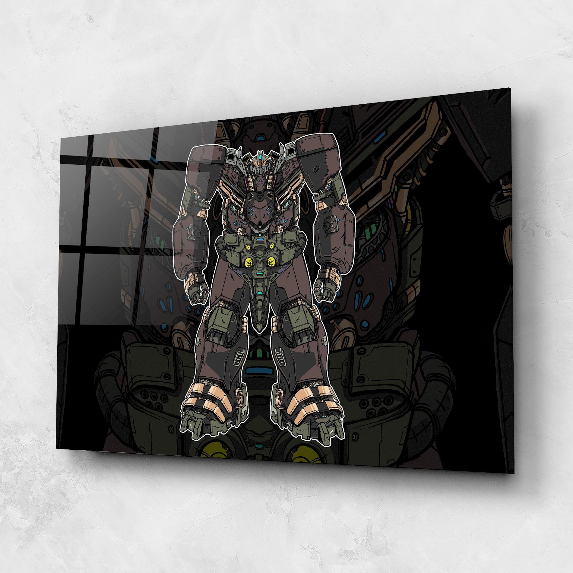 Glasbild Brown Grey Robot mockup 1