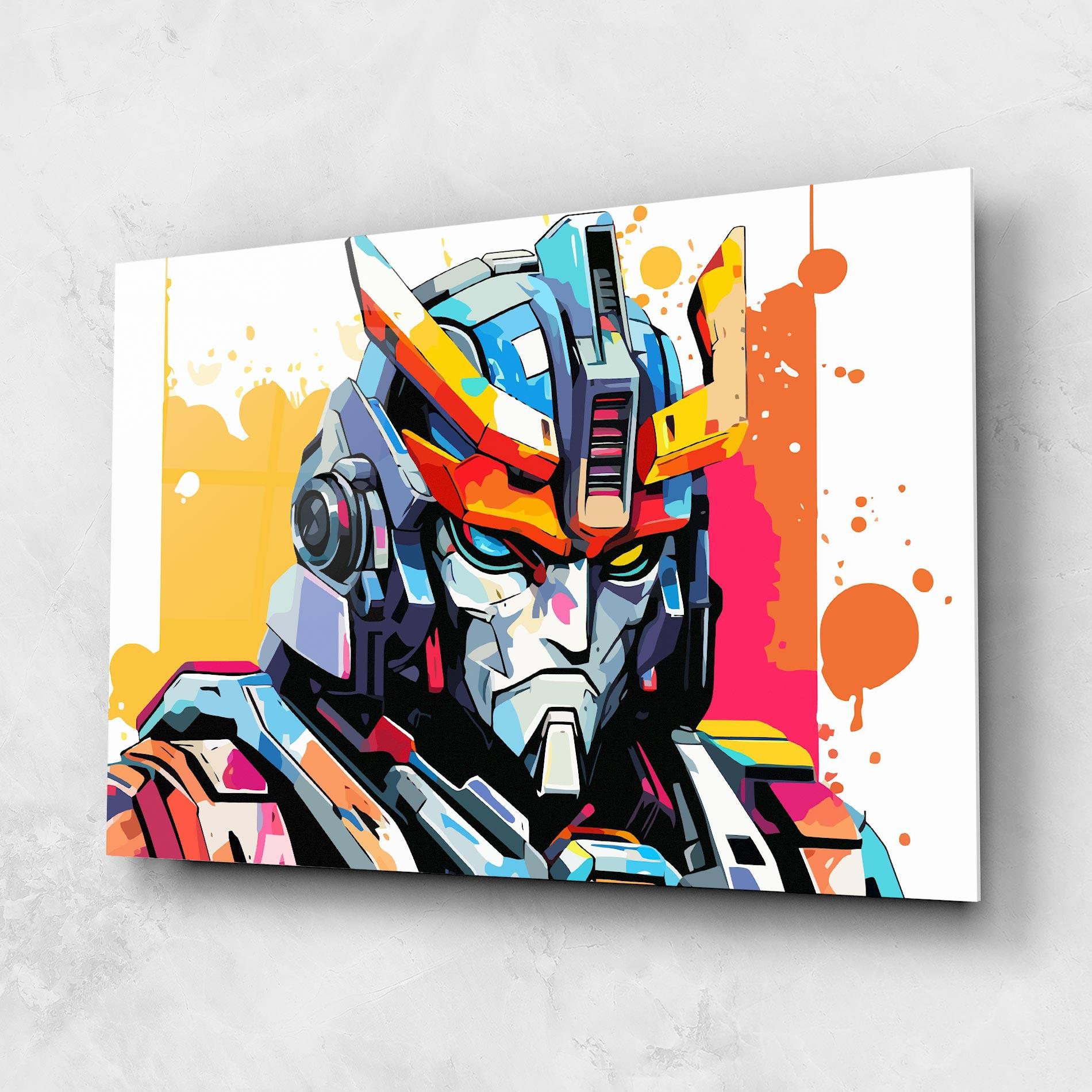 Glasbild Colorful Art Robot mockup 1