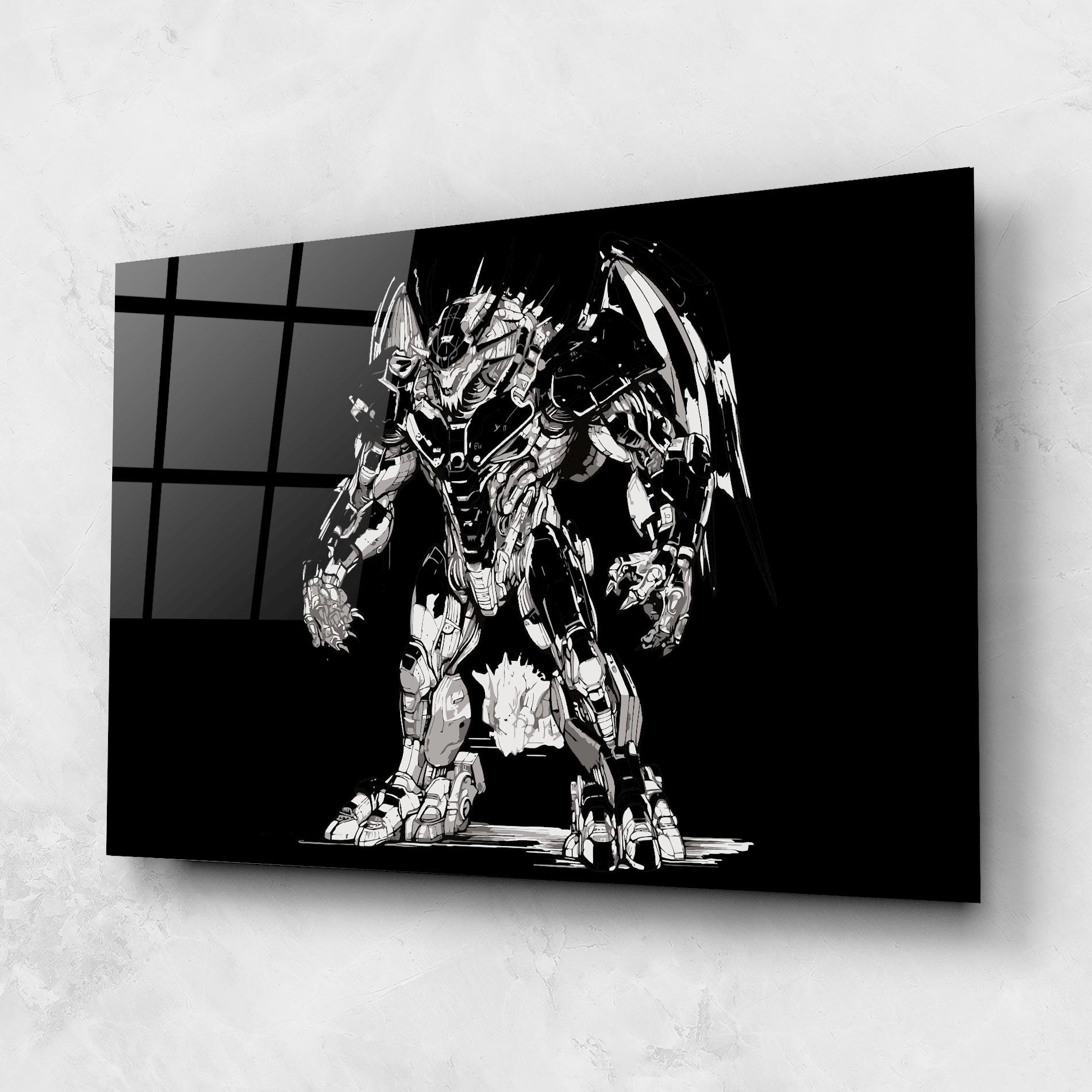 Glasbild Dragon Robot mockup 1