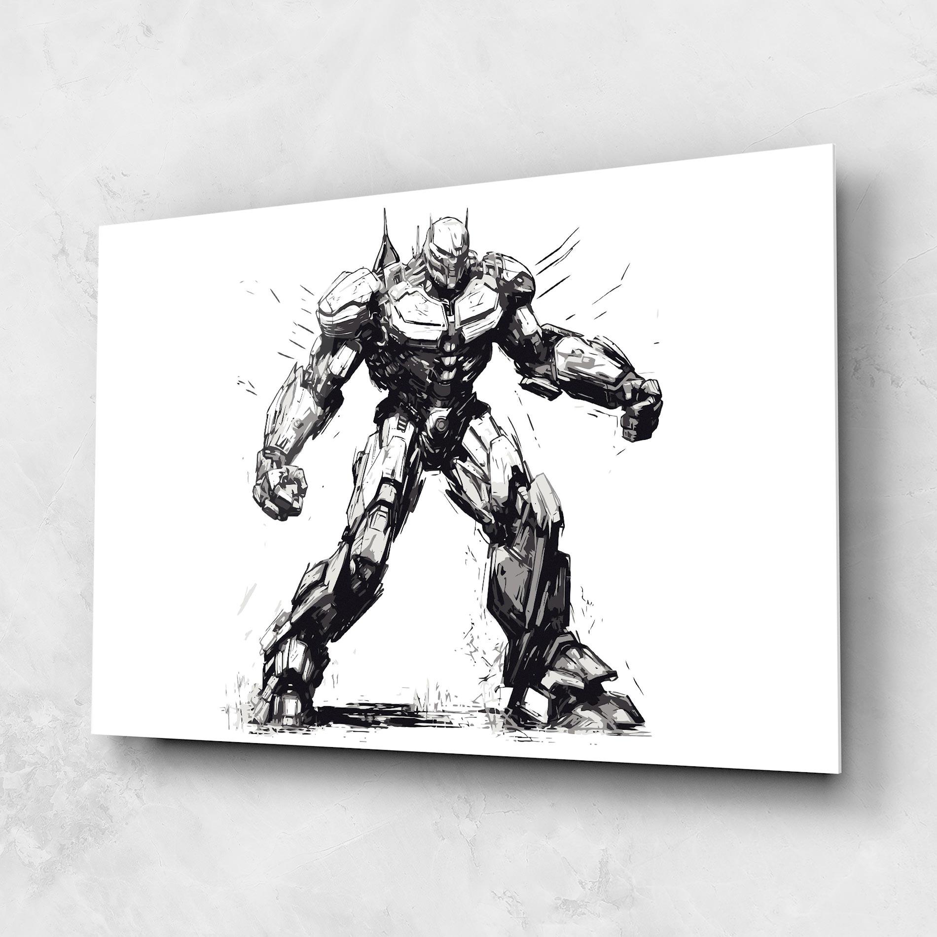 Glasbild Grey White Robot mockup 1