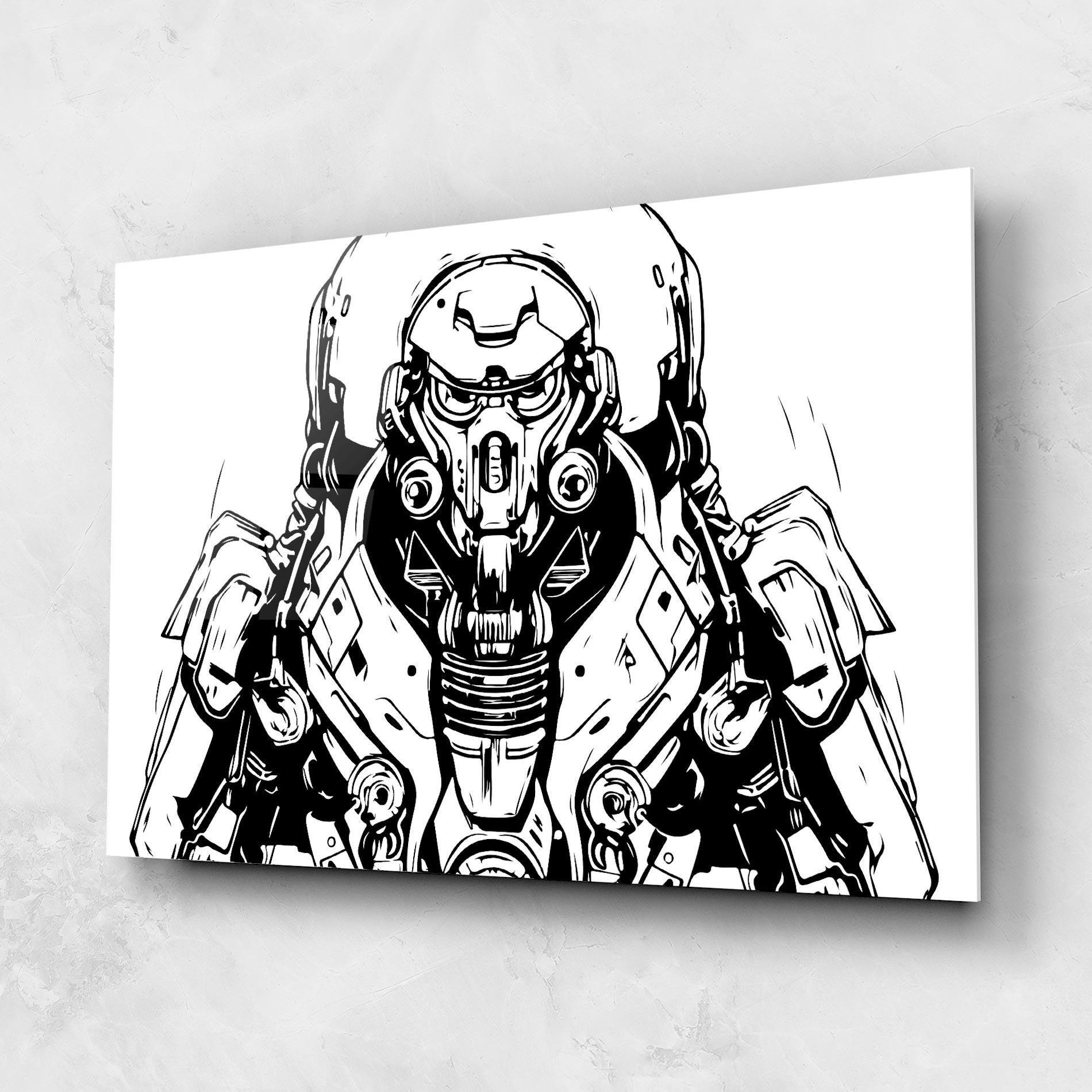 Glasbild Military Robot mockup 1