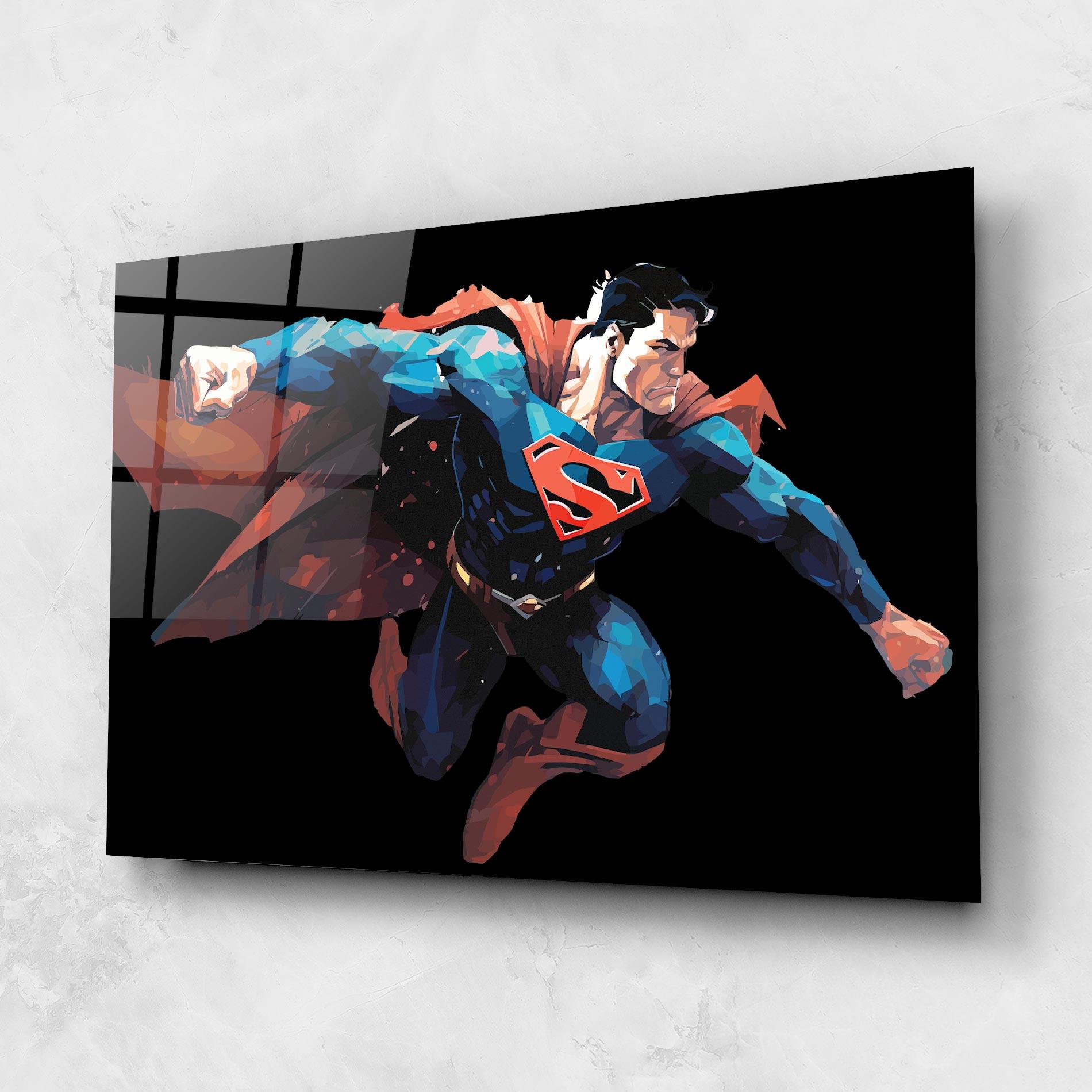 Glasbild Superman Jump mockup 1