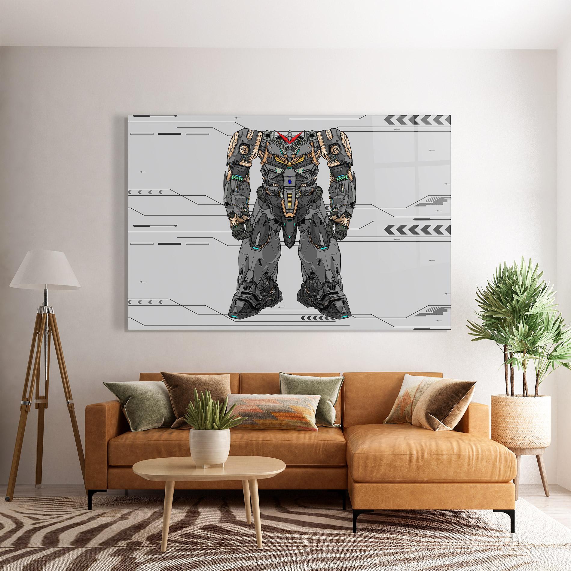 Glasbild Big Grey Robot mockup 7
