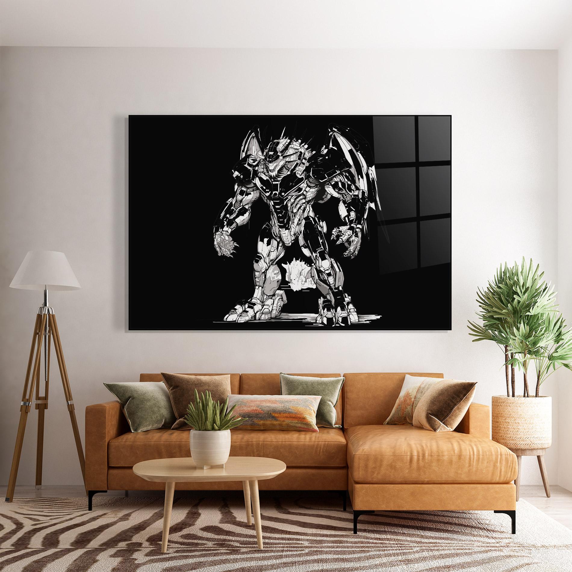 Glasbild Dragon Robot mockup 7