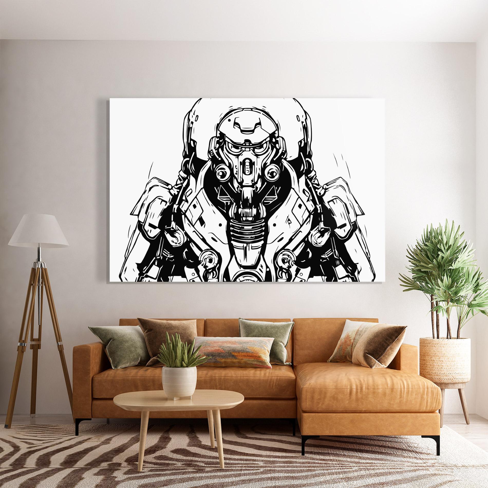 Glasbild Military Robot mockup 7