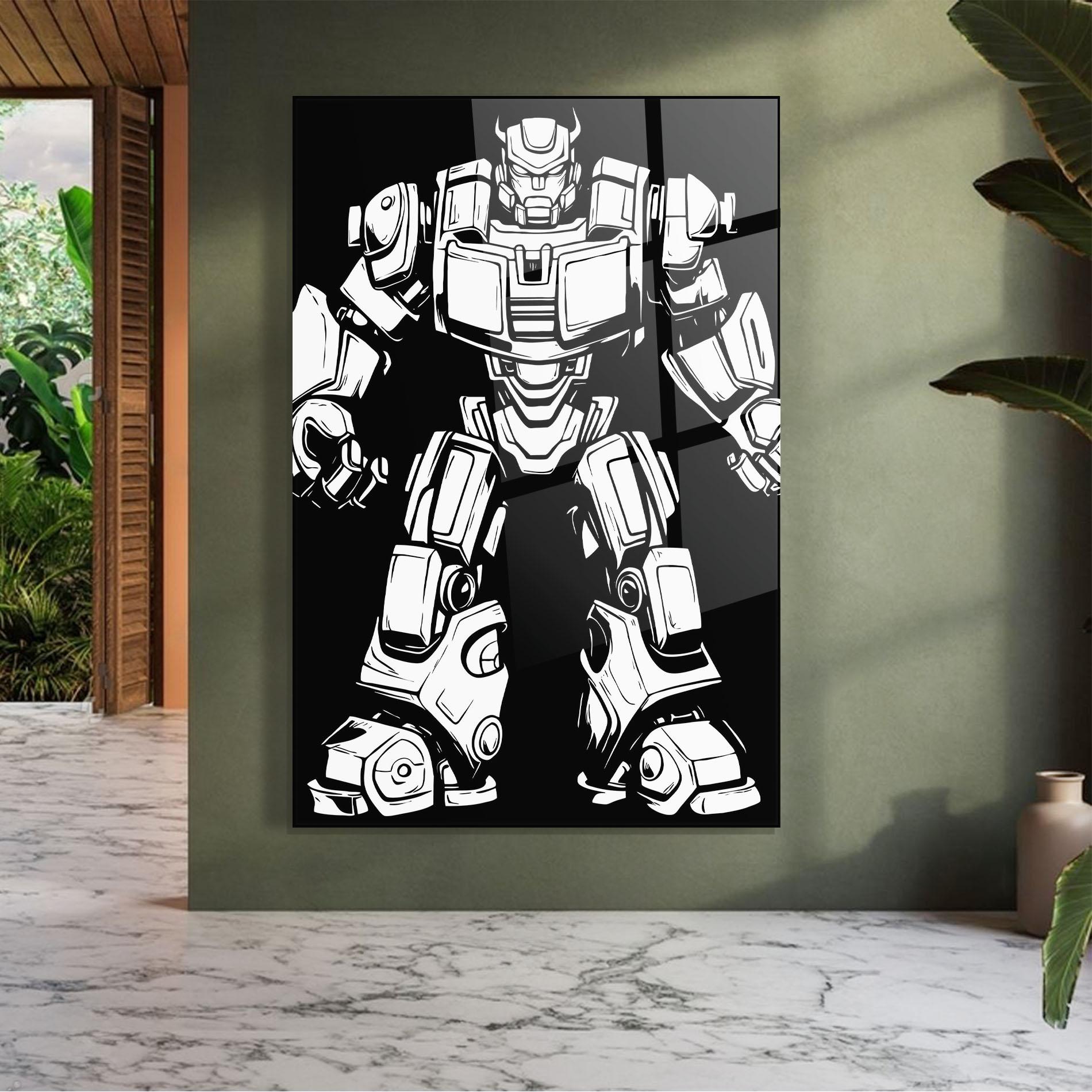 Glasbild Robot Machine mockup 7
