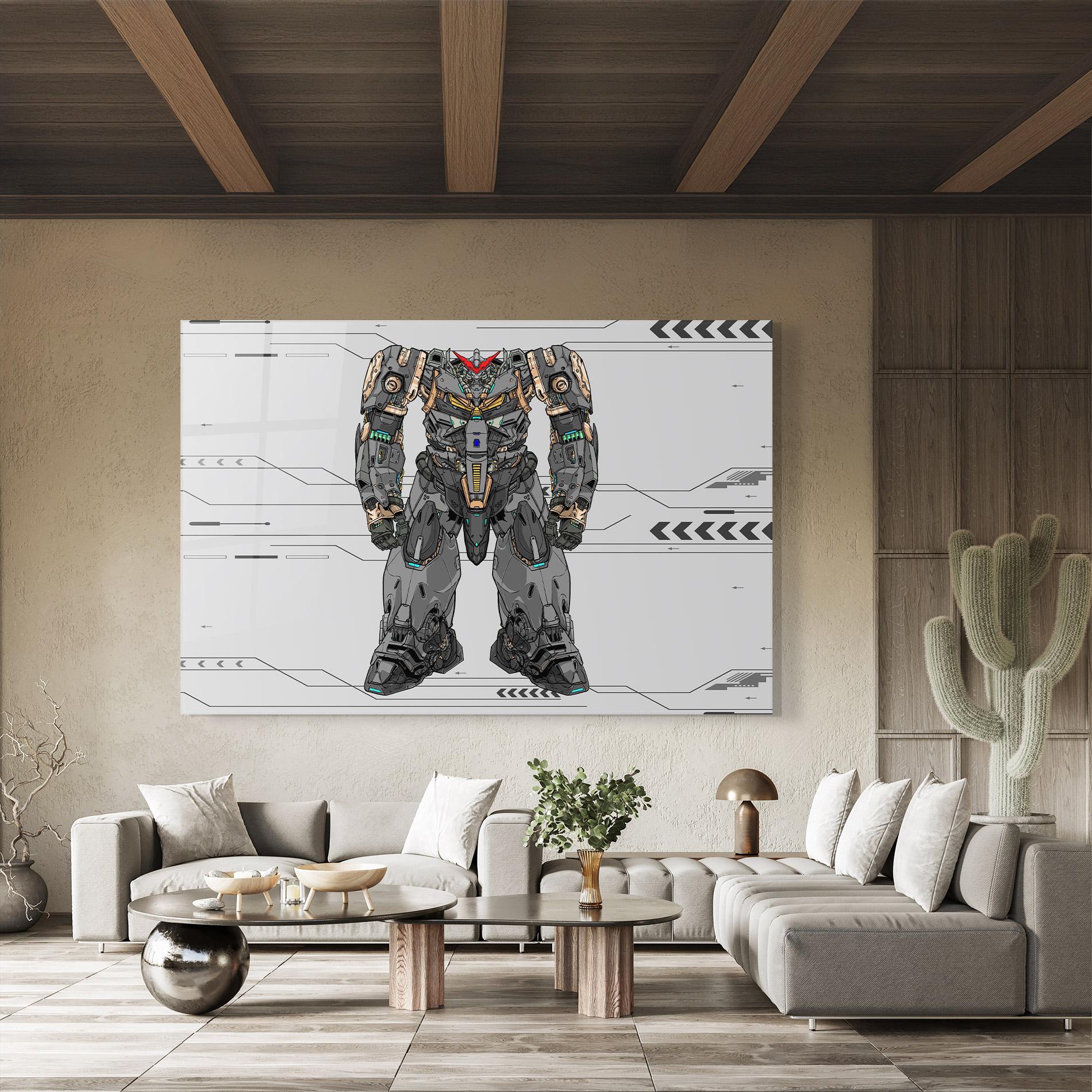 Glasbild Big Grey Robot mockup 8