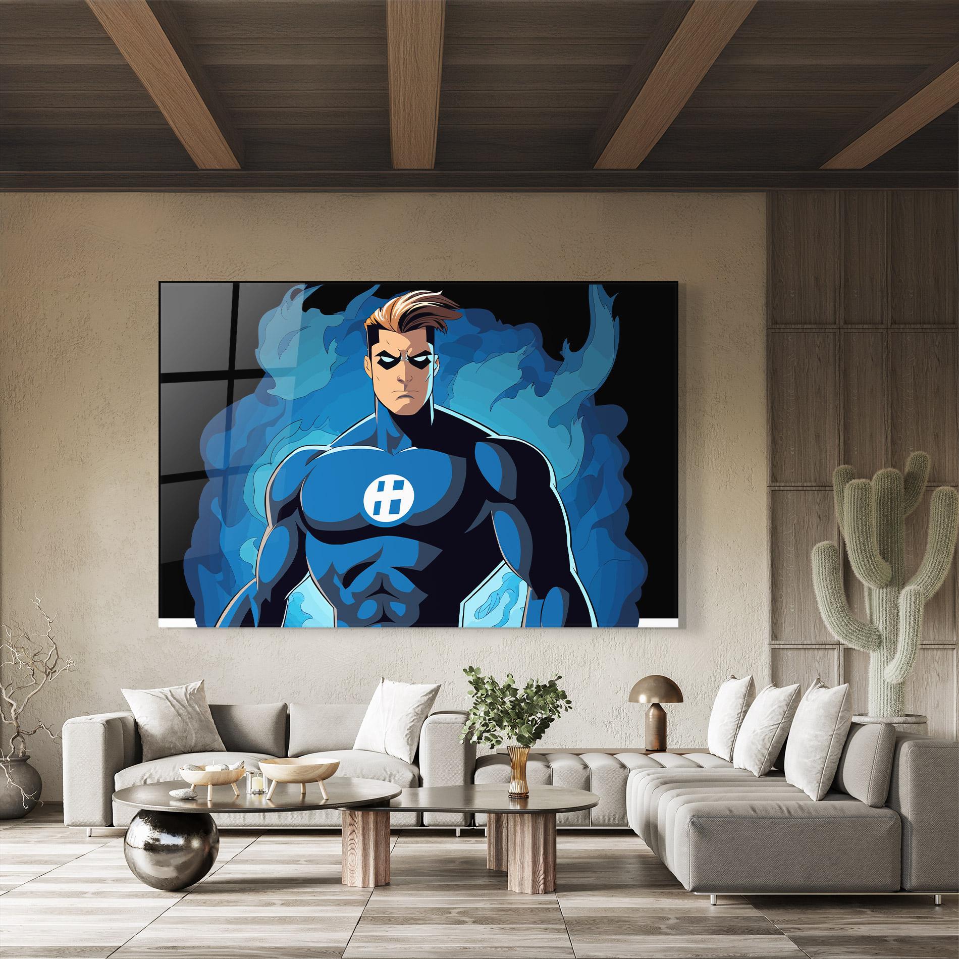 Glasbild Blue Hero mockup 8