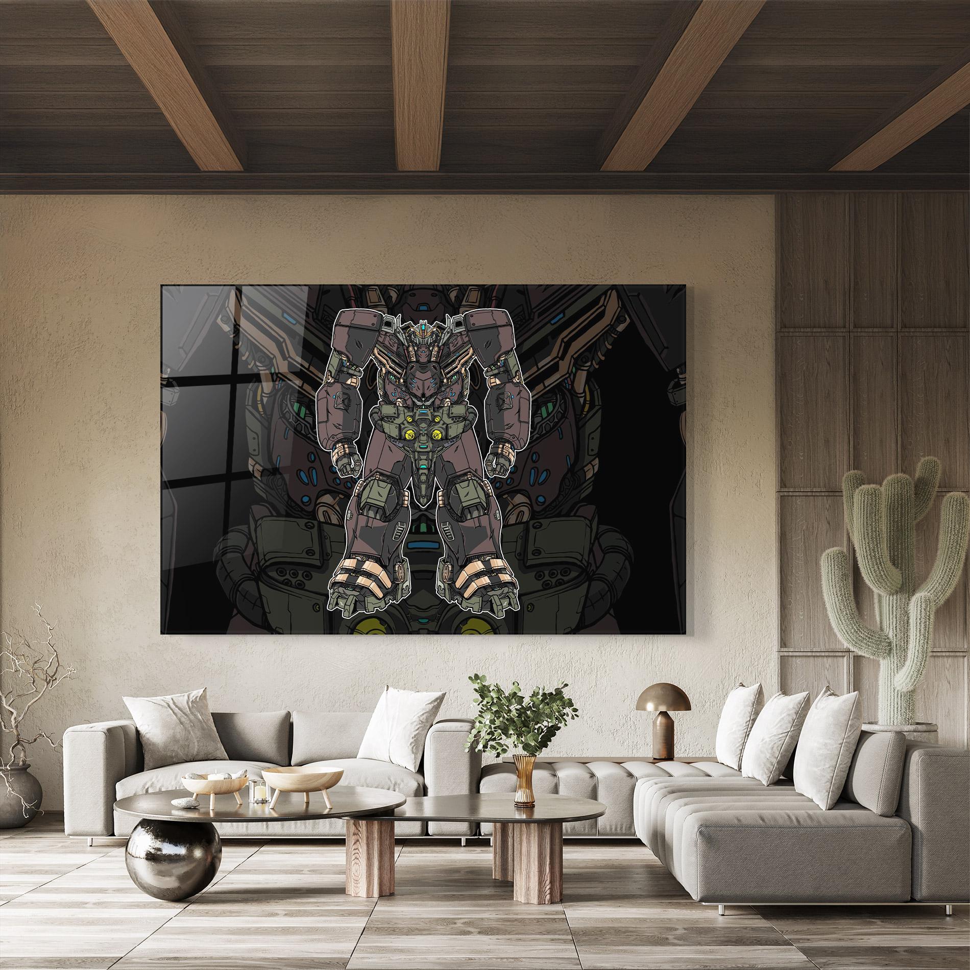 Glasbild Brown Grey Robot mockup 8