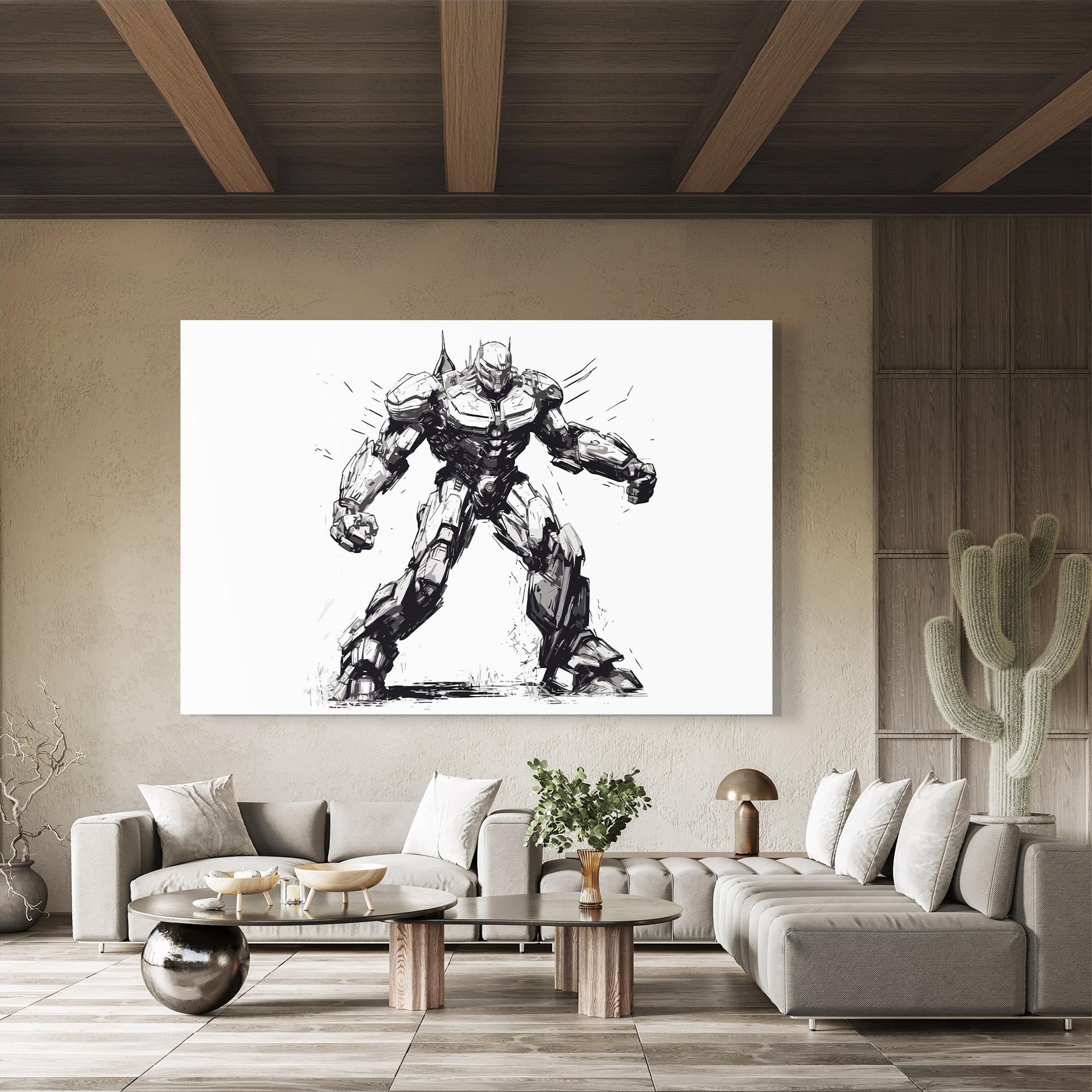 Glasbild Grey White Robot mockup 8