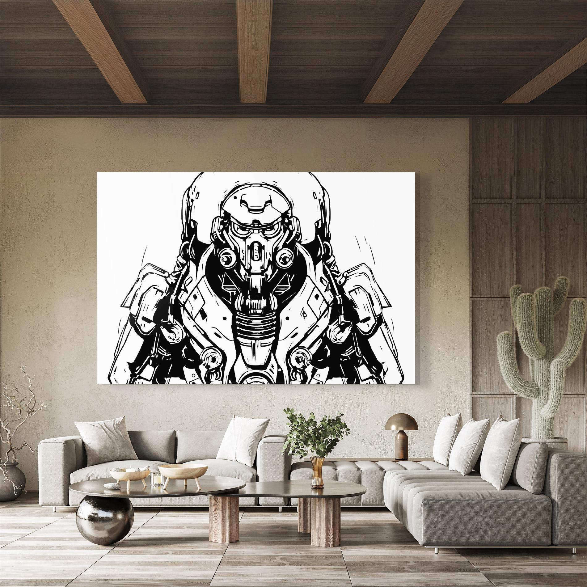 Glasbild Military Robot mockup 8
