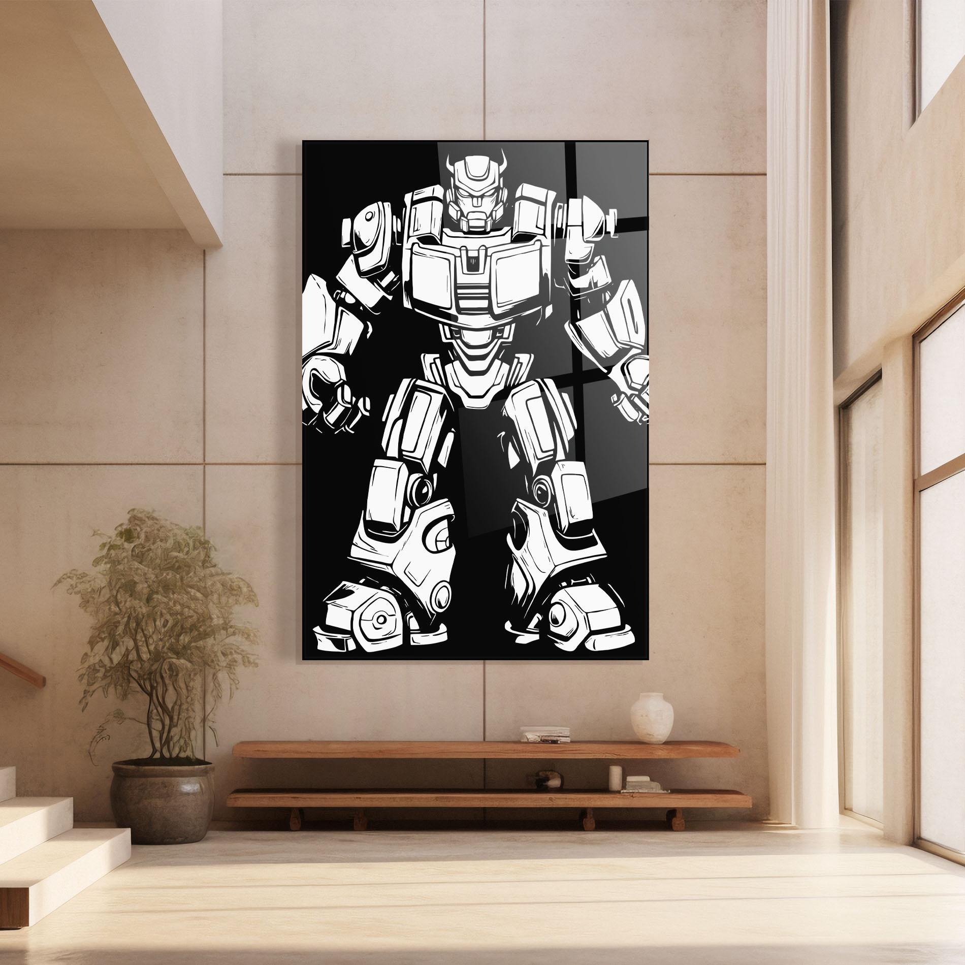 Glasbild Robot Machine mockup 8