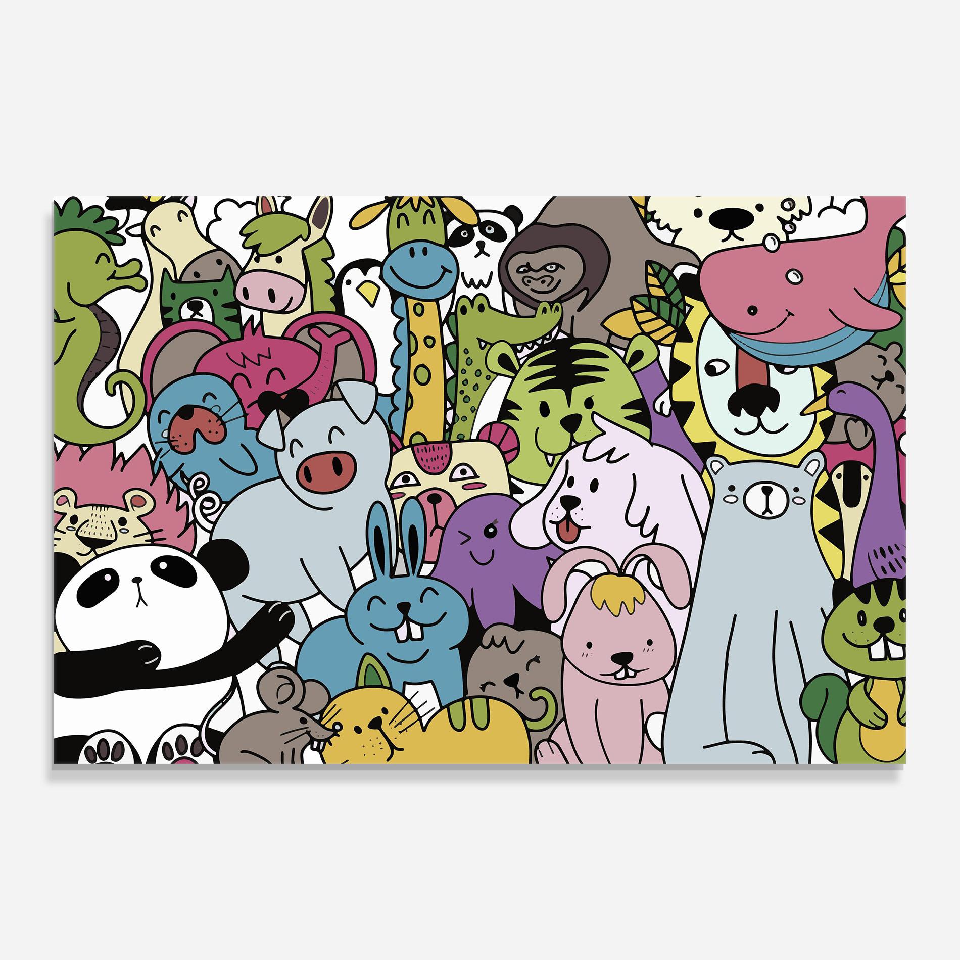 Glasbild Animals Cartoon mockup 0