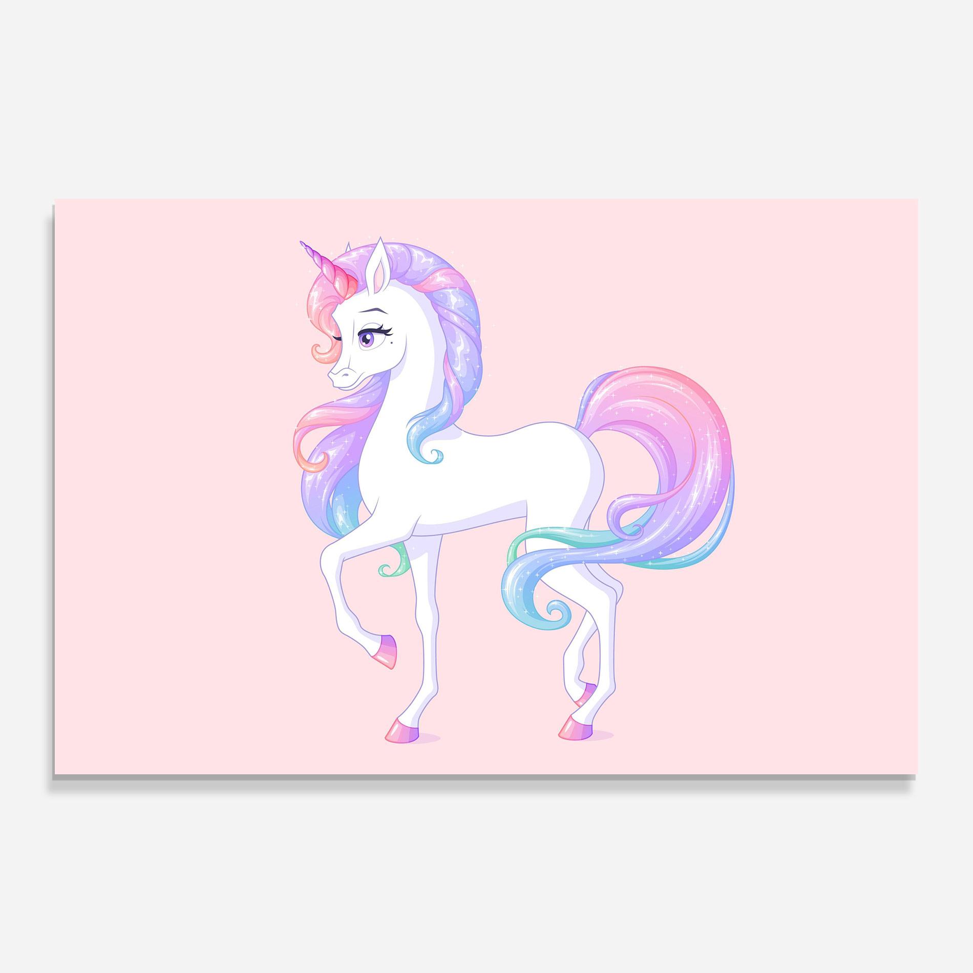 Glasbild Beautiful Unicorn mockup 0
