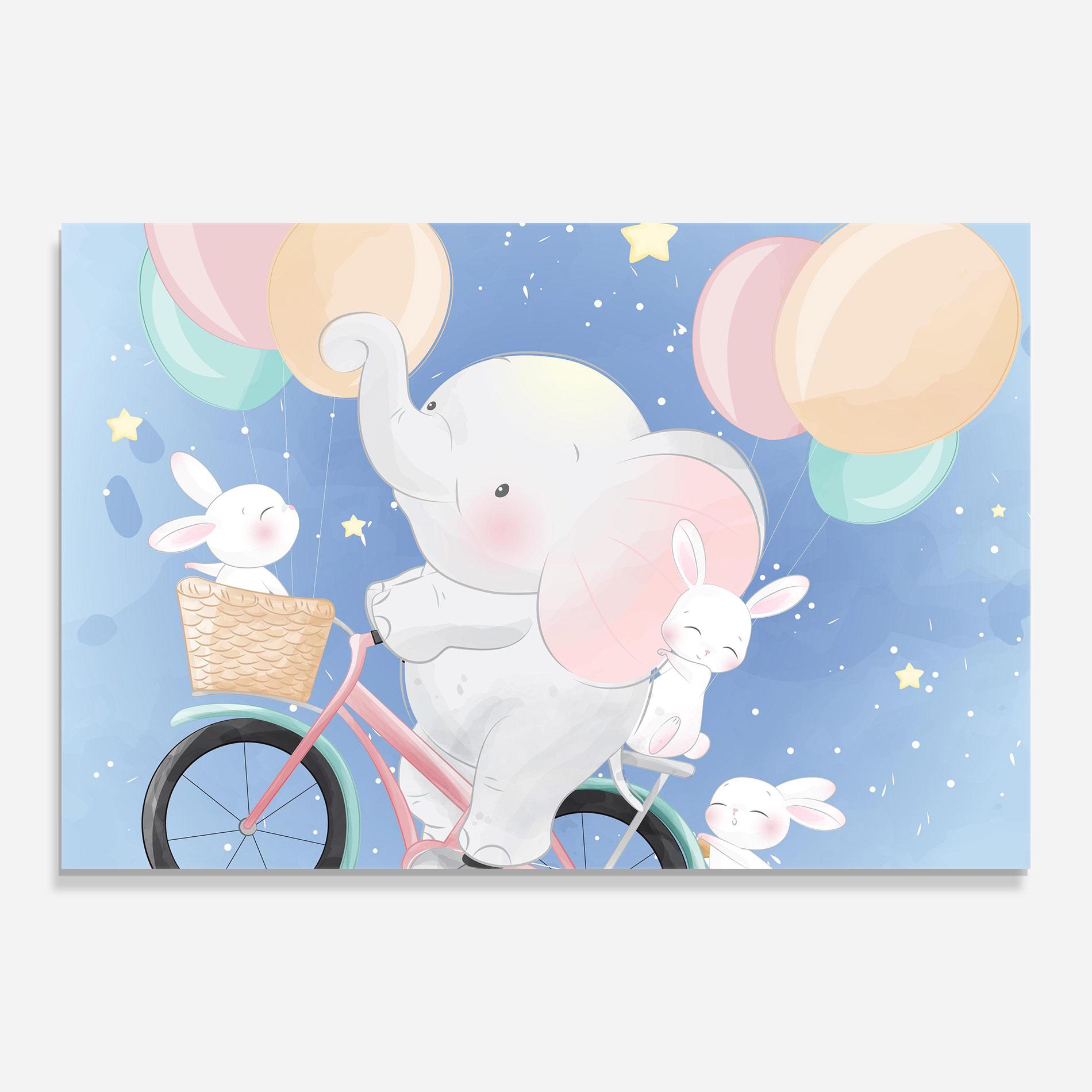 Glasbild Bike Elephant mockup 0