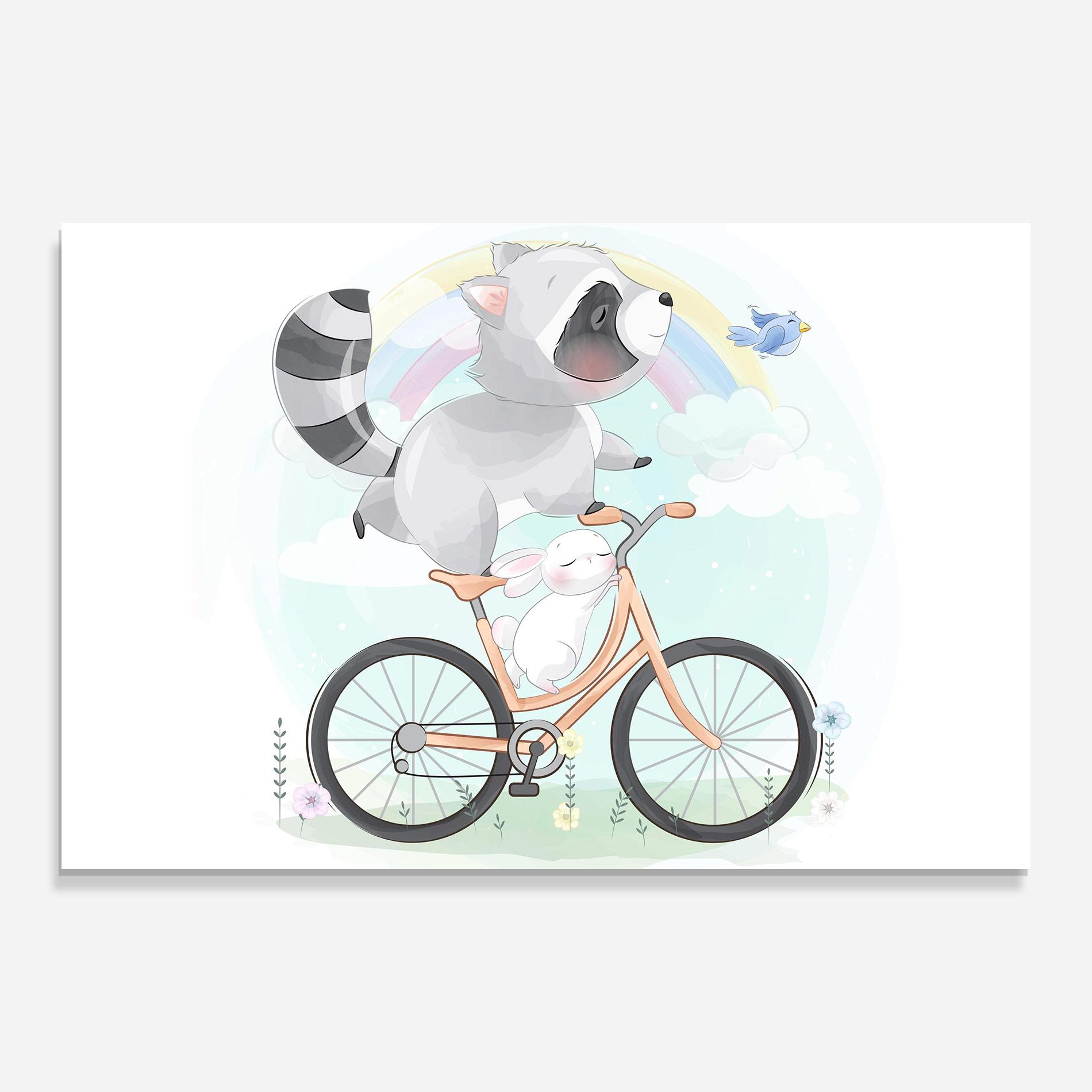 Glasbild Bike Ride Animal mockup 0