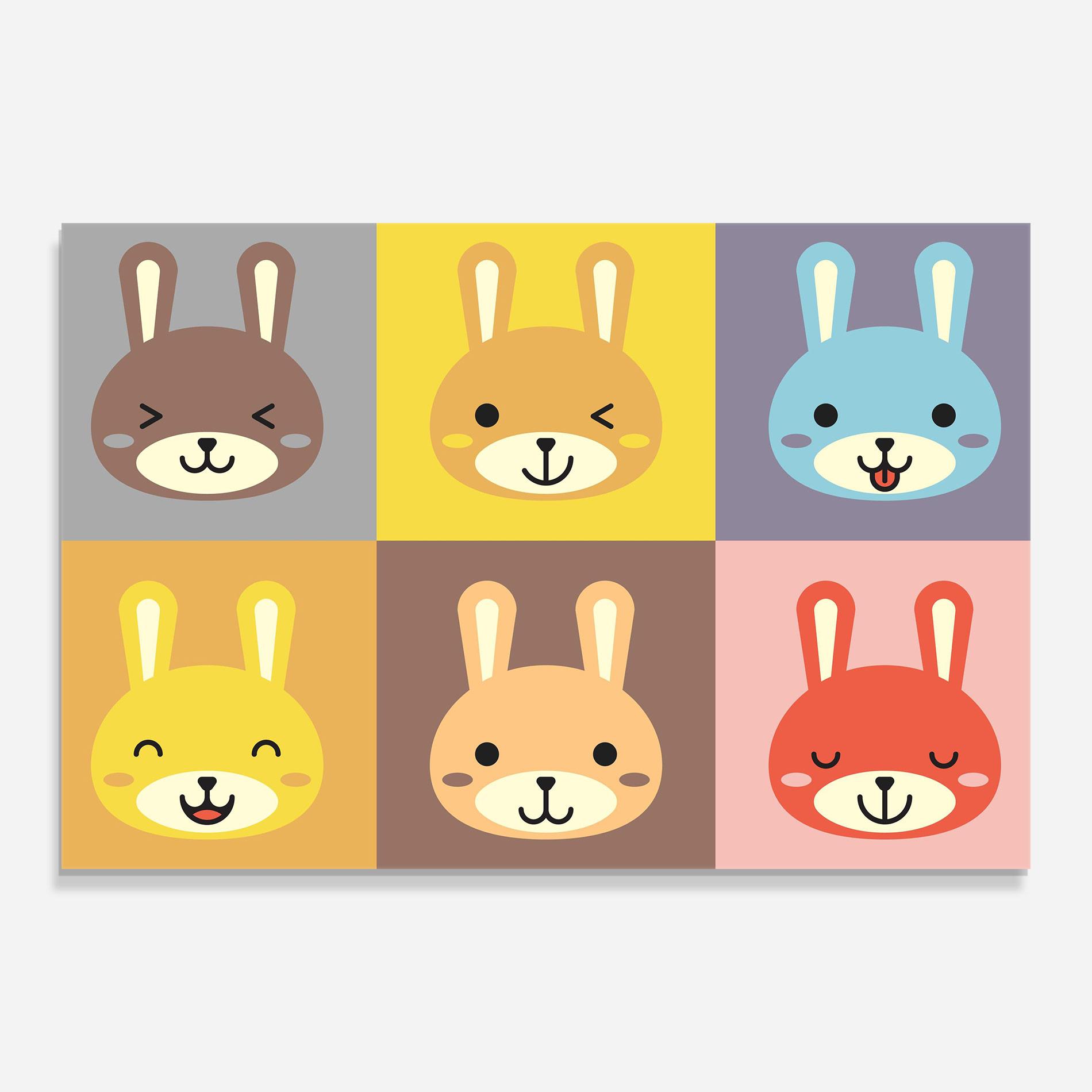 Glasbild Bunny Colors mockup 0