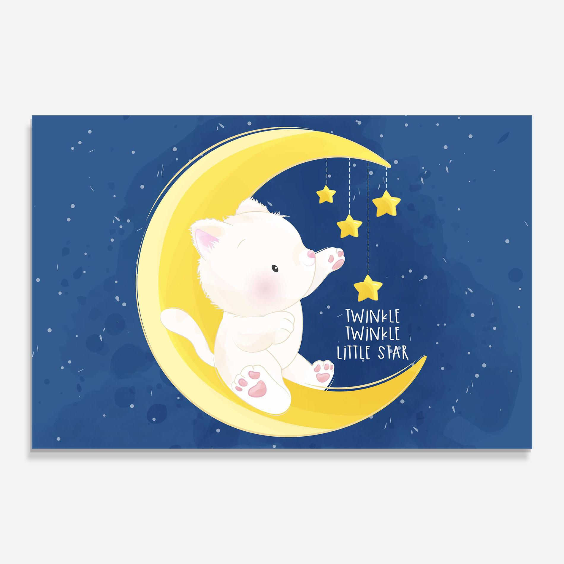 Glasbild Cat Moon Star mockup 0