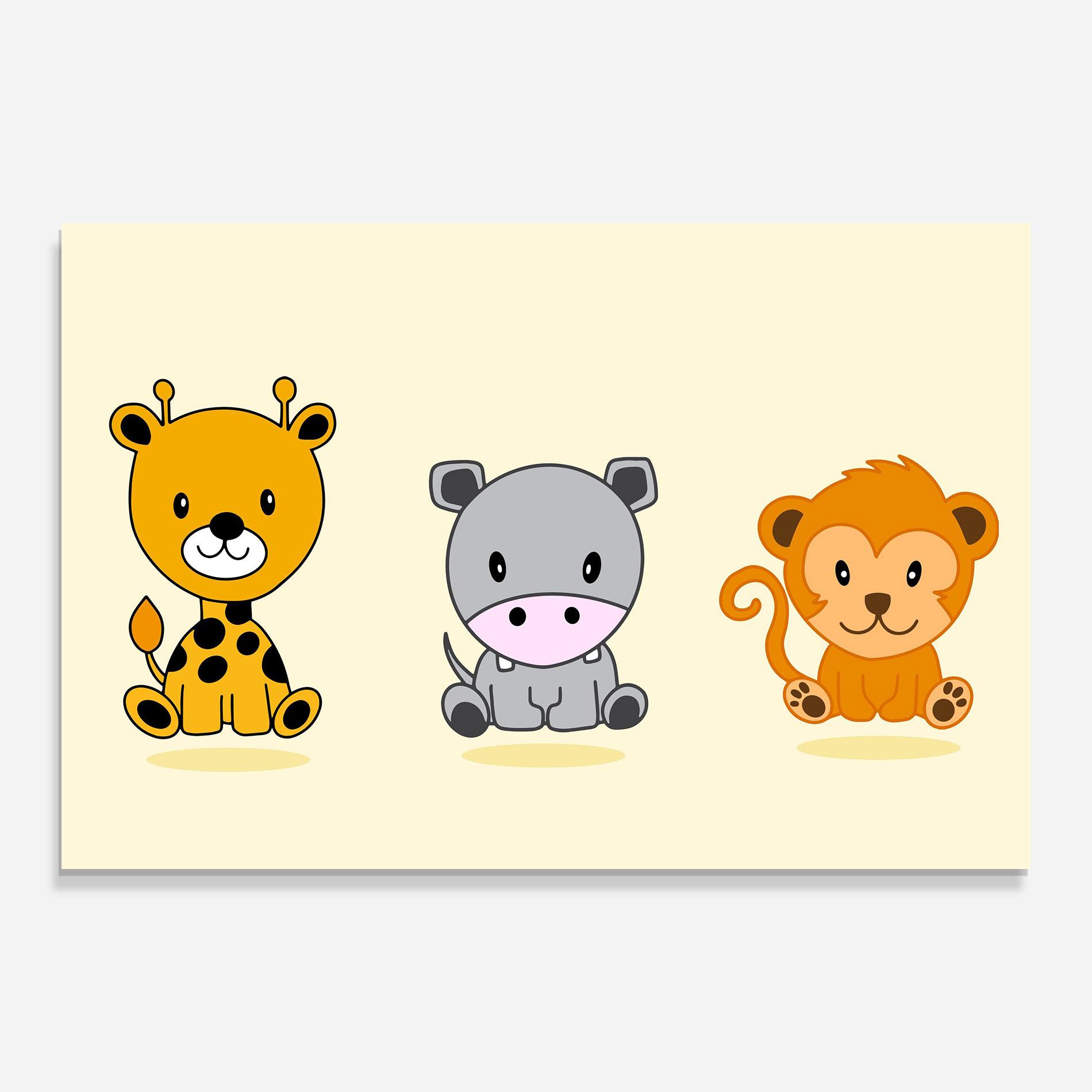 Glasbild Cream Animals mockup 0