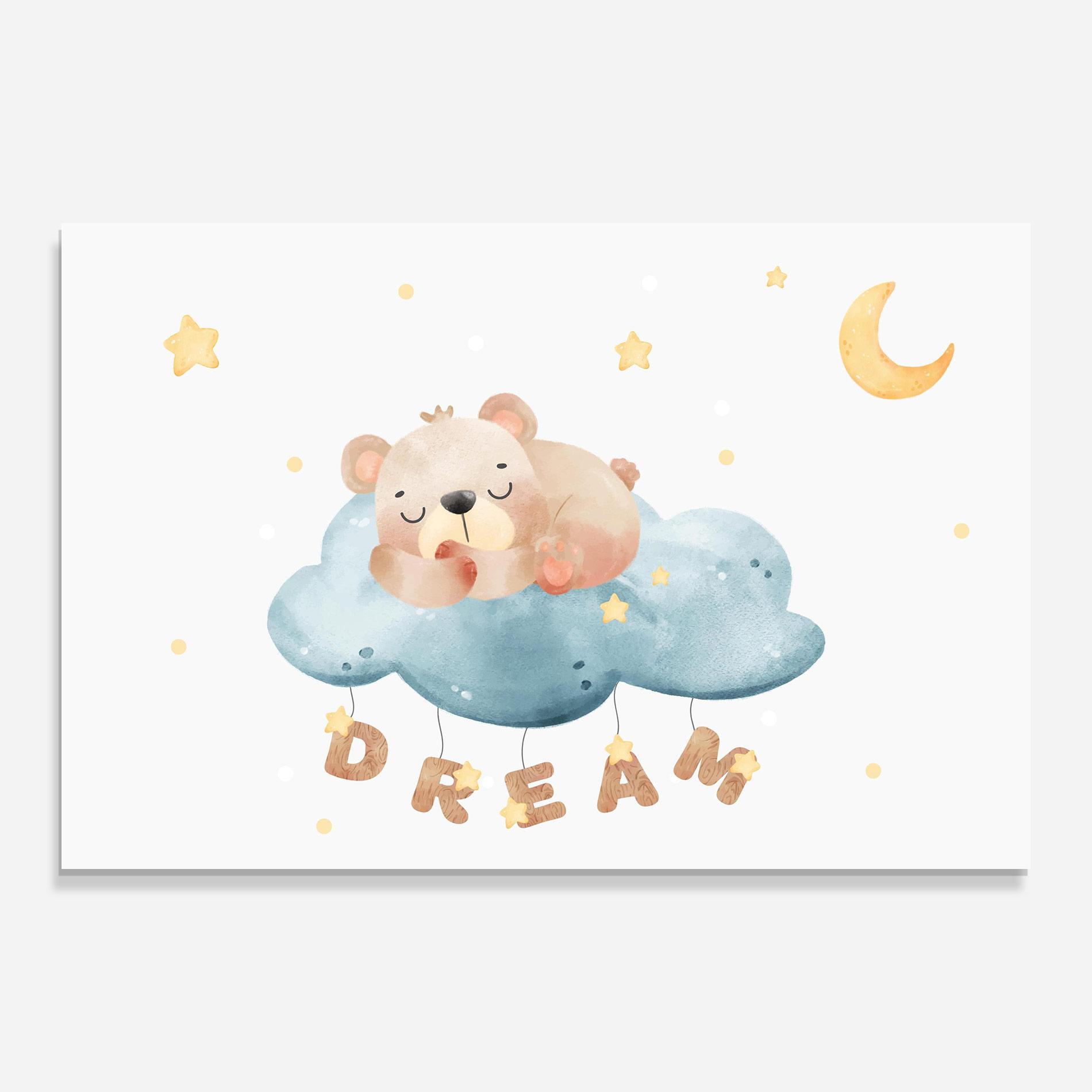 Glasbild Dream Sleepy Bear mockup 0