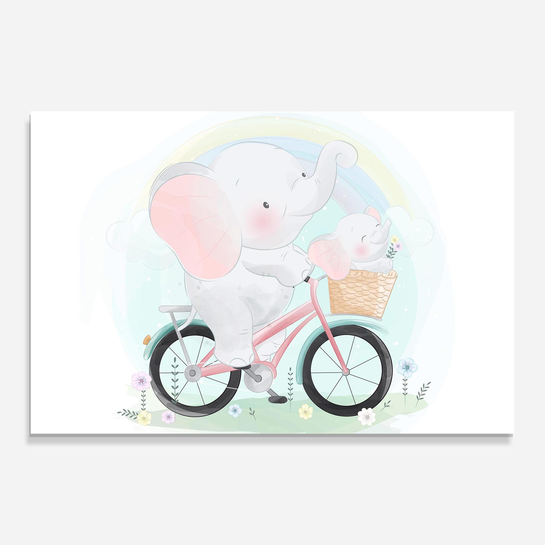 Glasbild Elephant Bike mockup 0