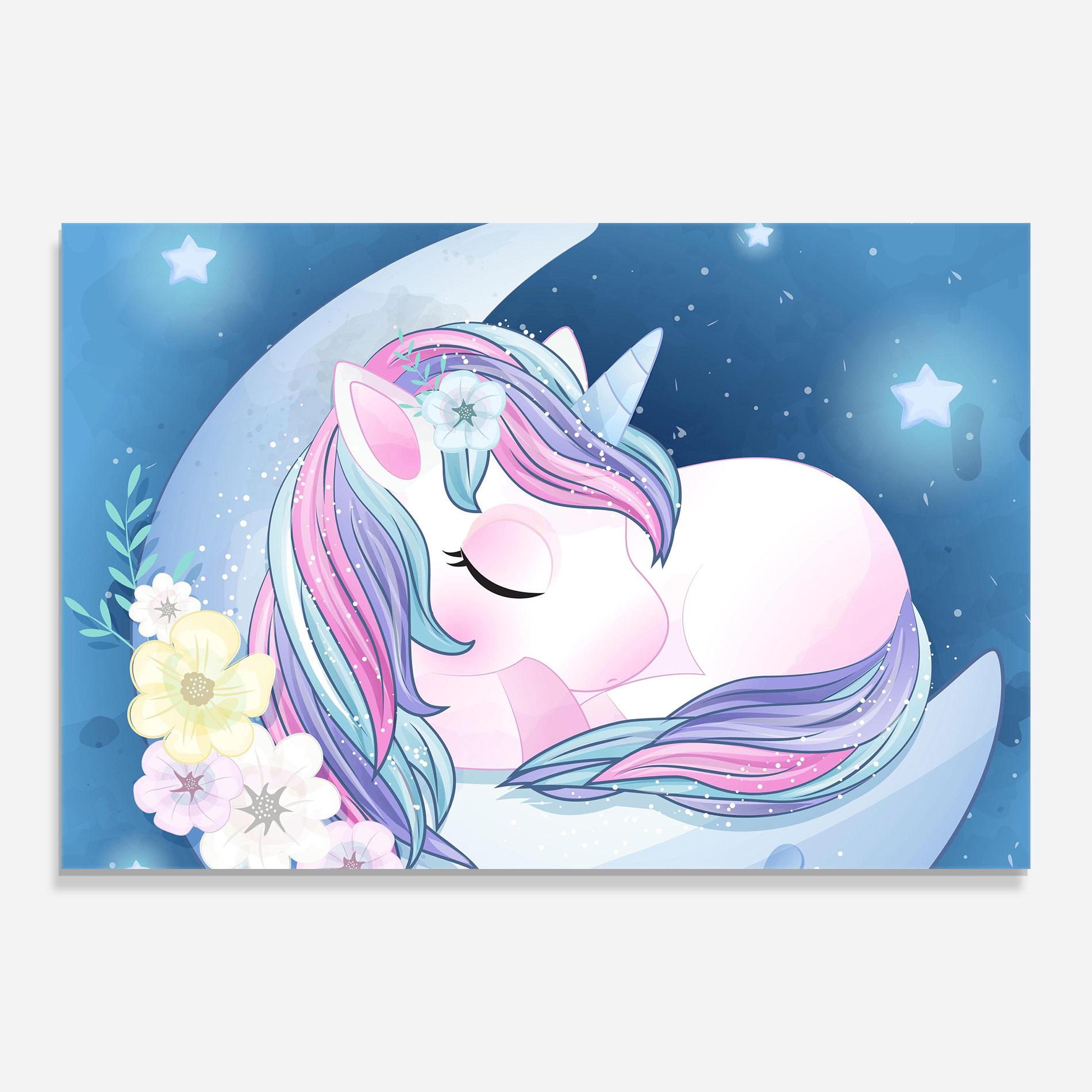 Glasbild Moon Unicorn mockup 0