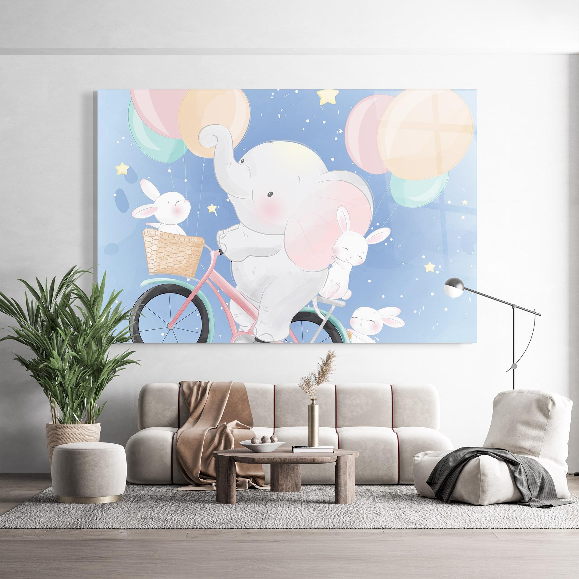 Glasbild Bike Elephant mockup 9