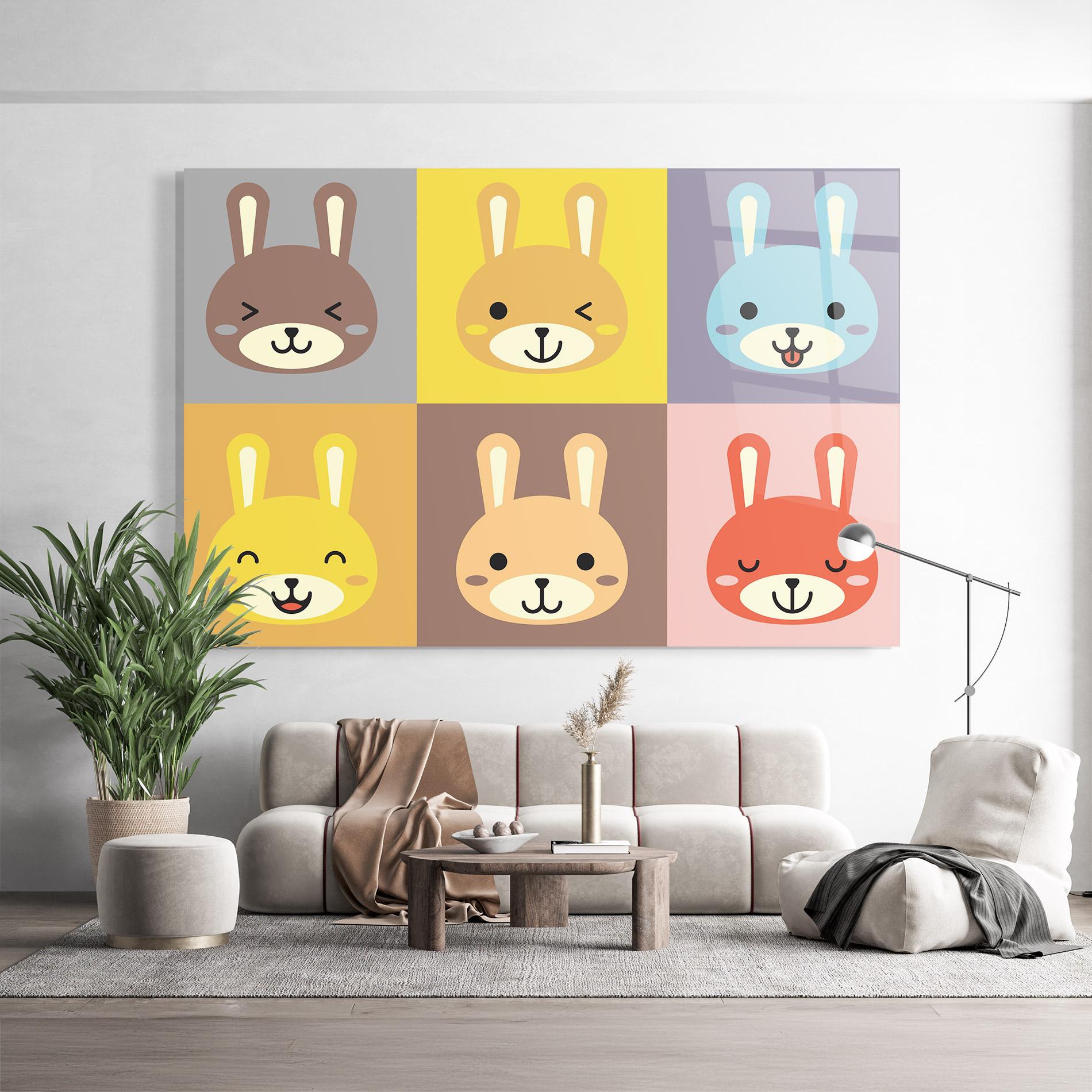 Glasbild Bunny Colors mockup 9