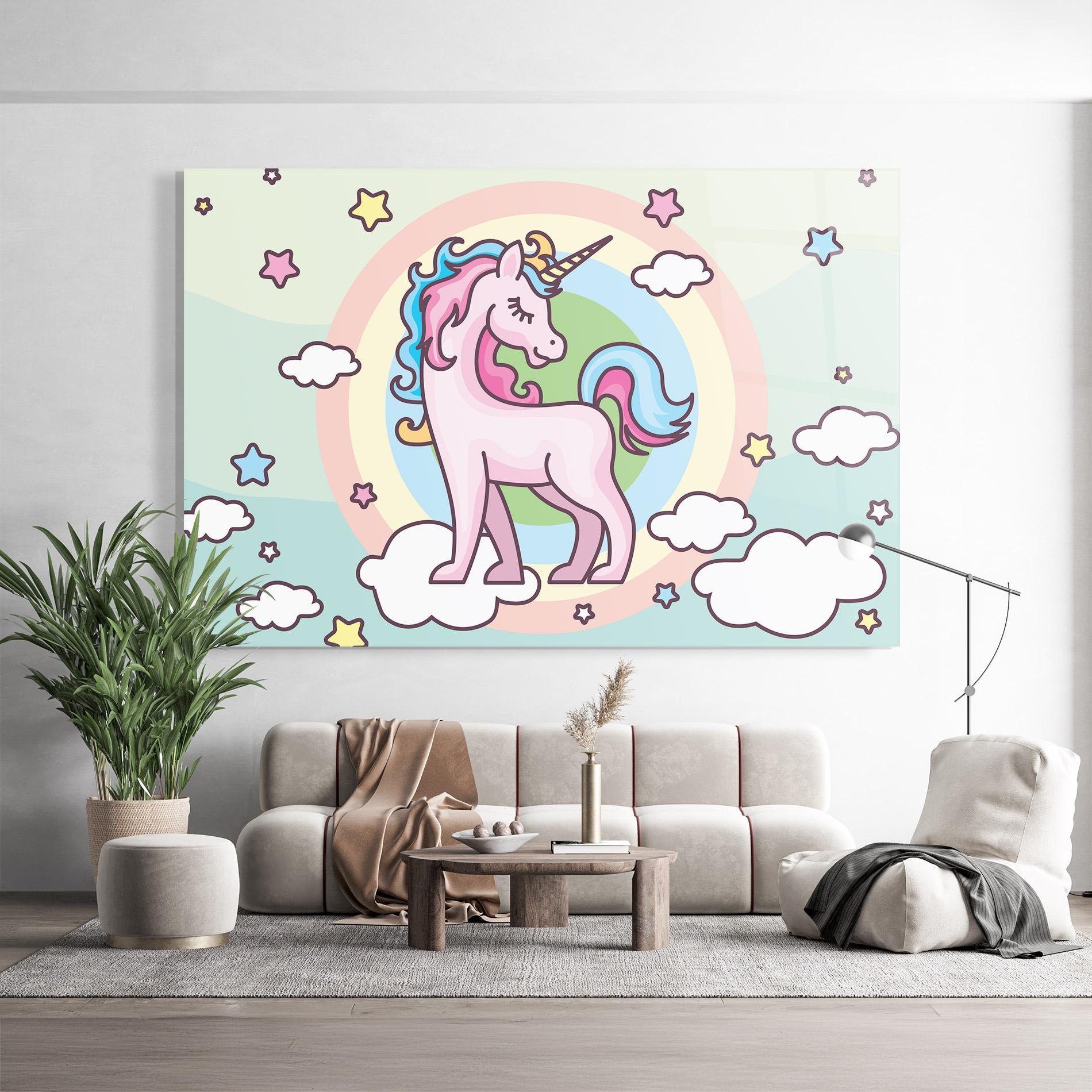 Glasbild Cute Unicorn Art mockup 9