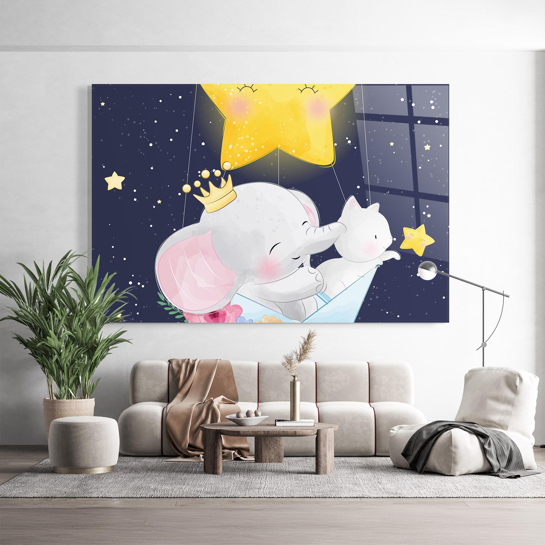 Glasbild Elephant Cat mockup 9