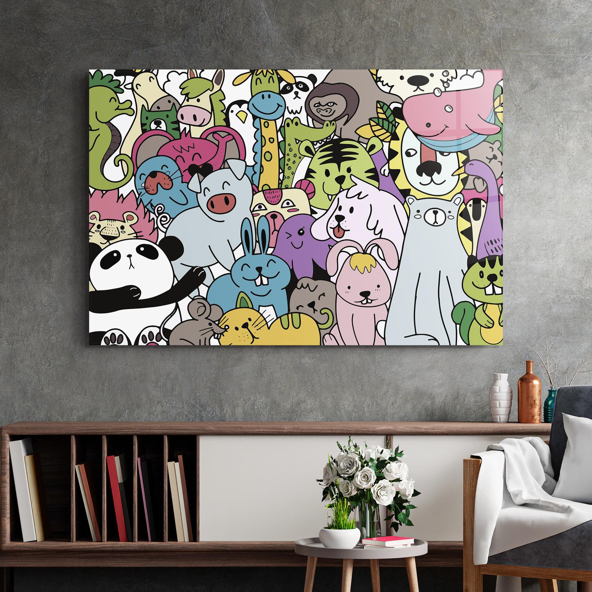 Glasbild Animals Cartoon mockup 2