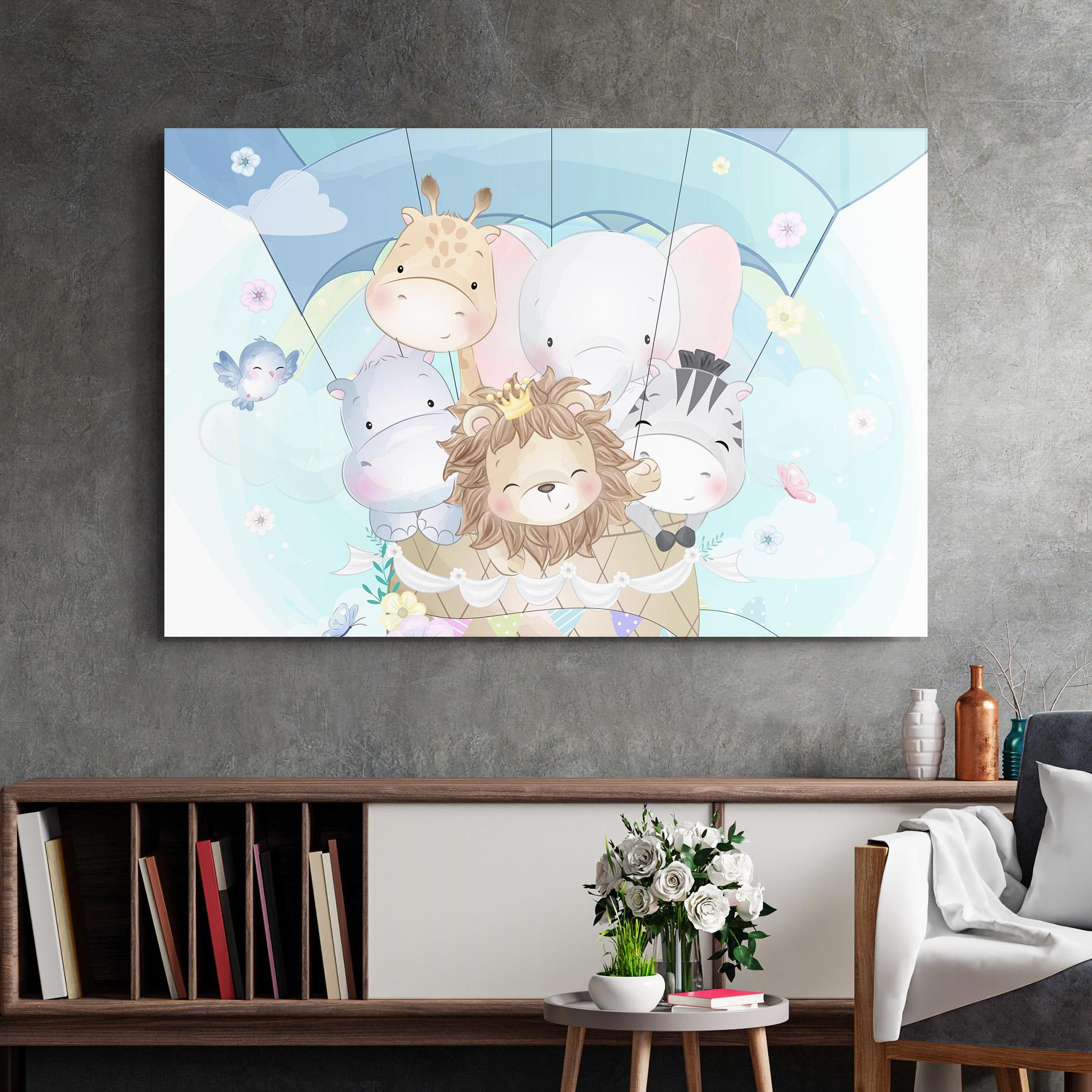 Glasbild Animals Flying mockup 2