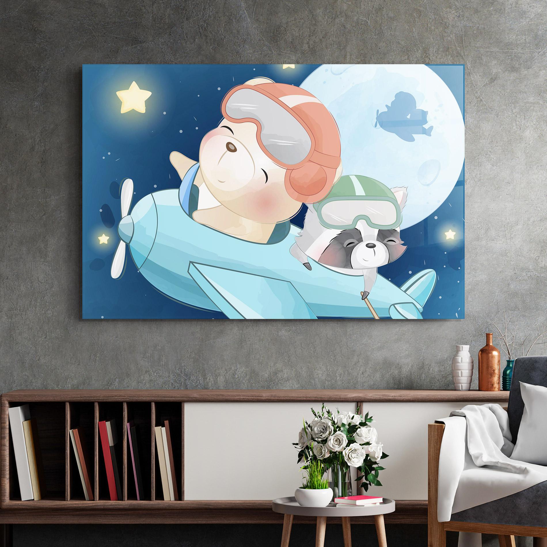 Glasbild Bear Flying Star mockup 2