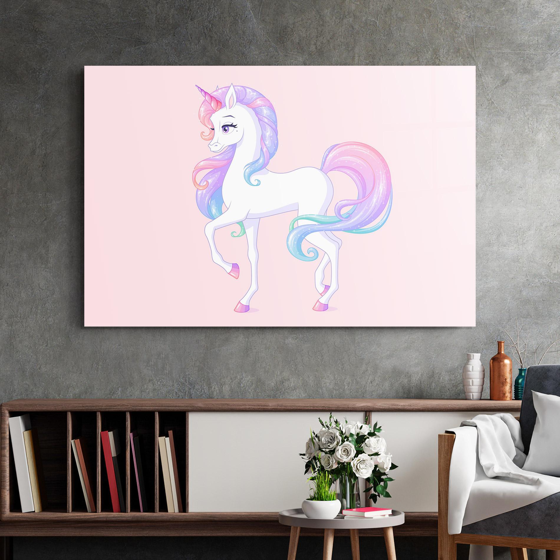 Glasbild Beautiful Unicorn mockup 2