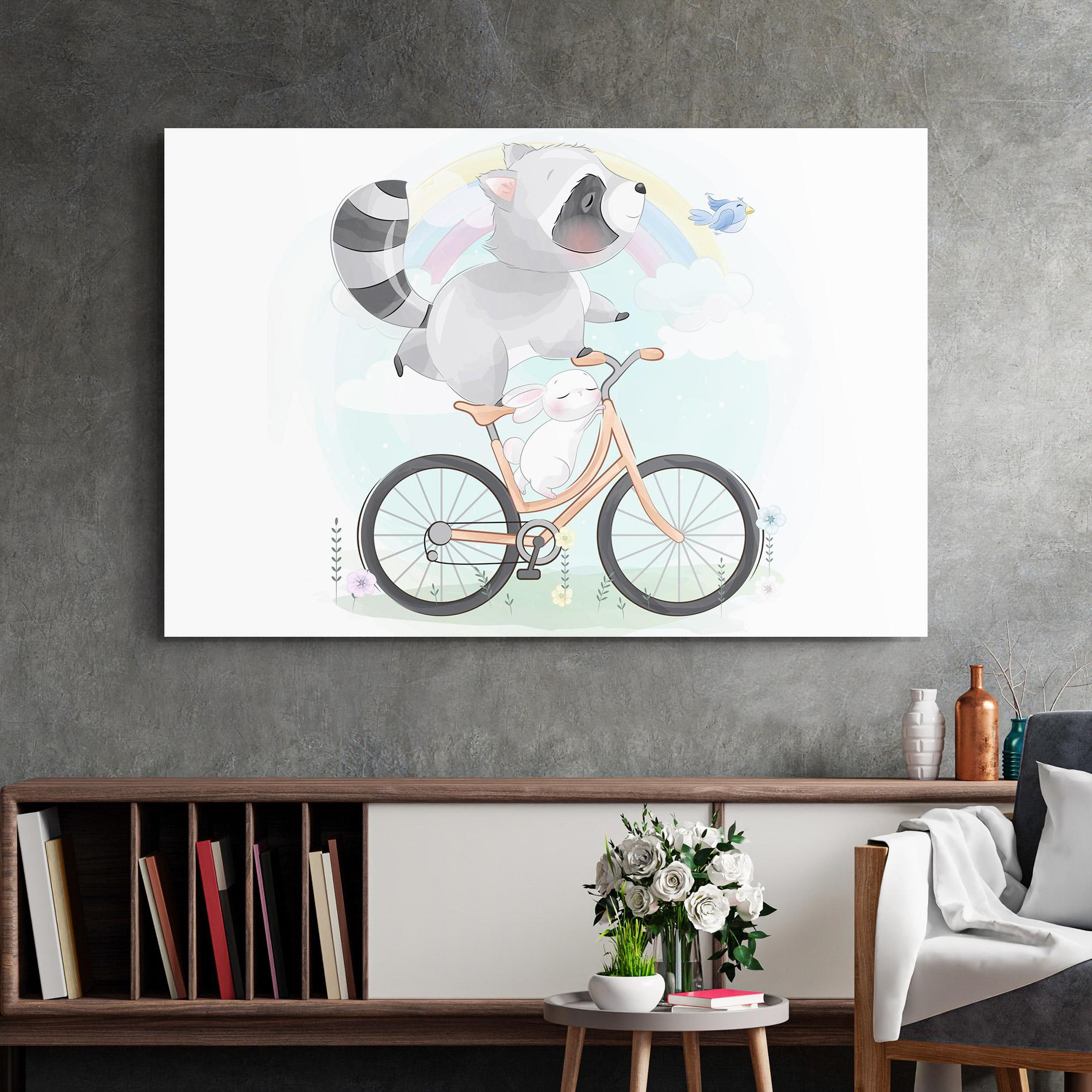 Glasbild Bike Ride Animal mockup 2